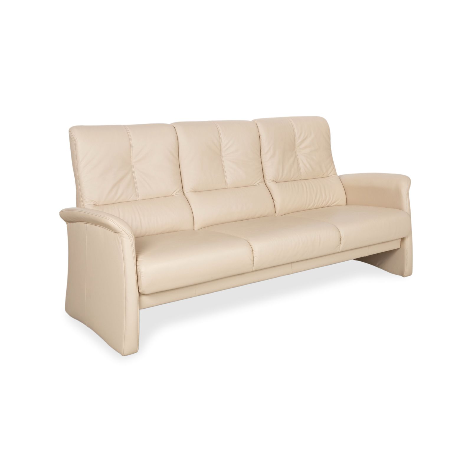 Canapé 3 places Himolla 6001 en cuir beige crème, fonction manuelle photo for sale