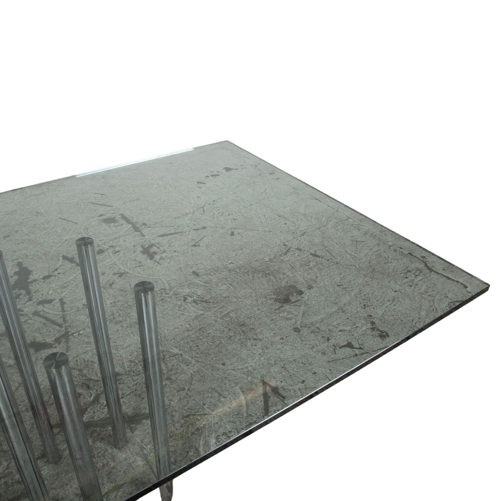 Bonaldo Mille glazen eettafel zilver chroom 220 x 100 cm photo Meubels