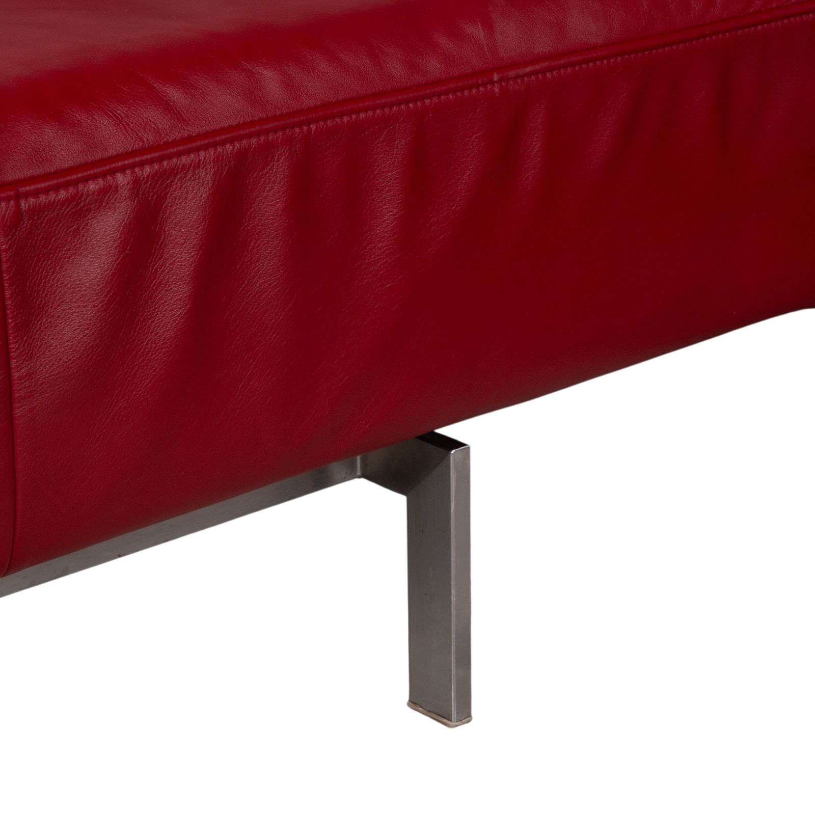 Rolf Benz Dono 6100 Leather Corner Sofa Red Manual Function photo vinterior