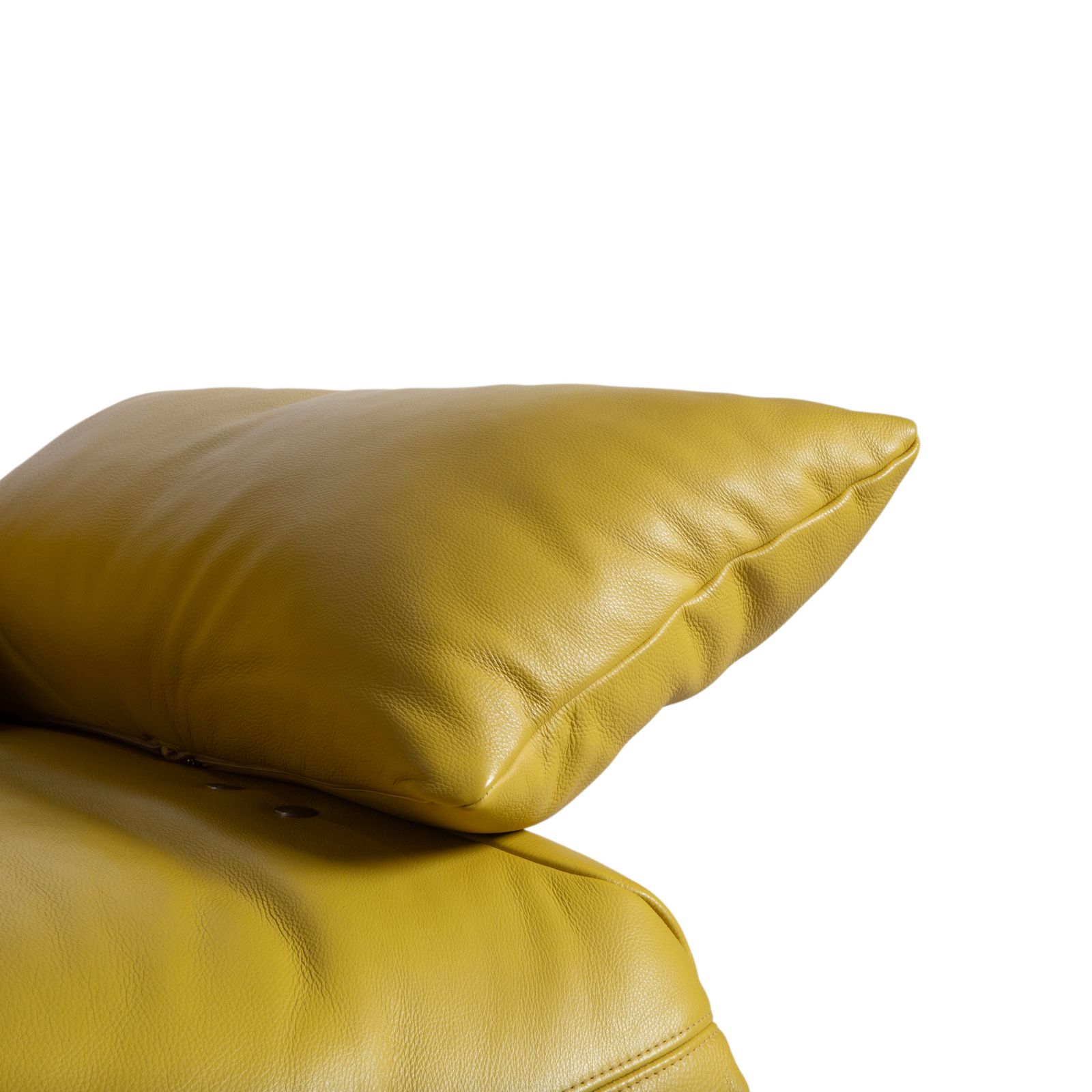 photo furniture Canapé 2 places Koinor Easy en cuir jaune, fonctions électrique et manuelle