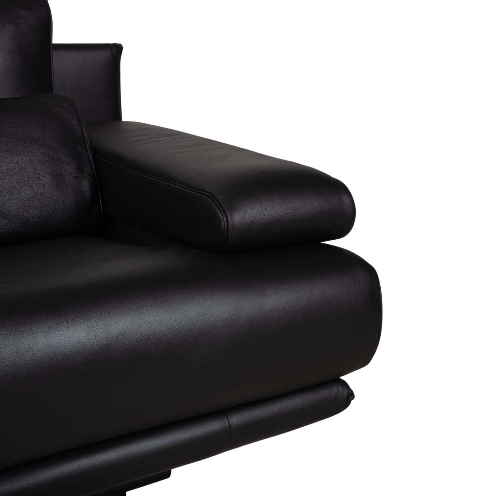 Canapé 2 places en cuir Rolf Benz 6500 noir, fonction manuelle photo Mobilier