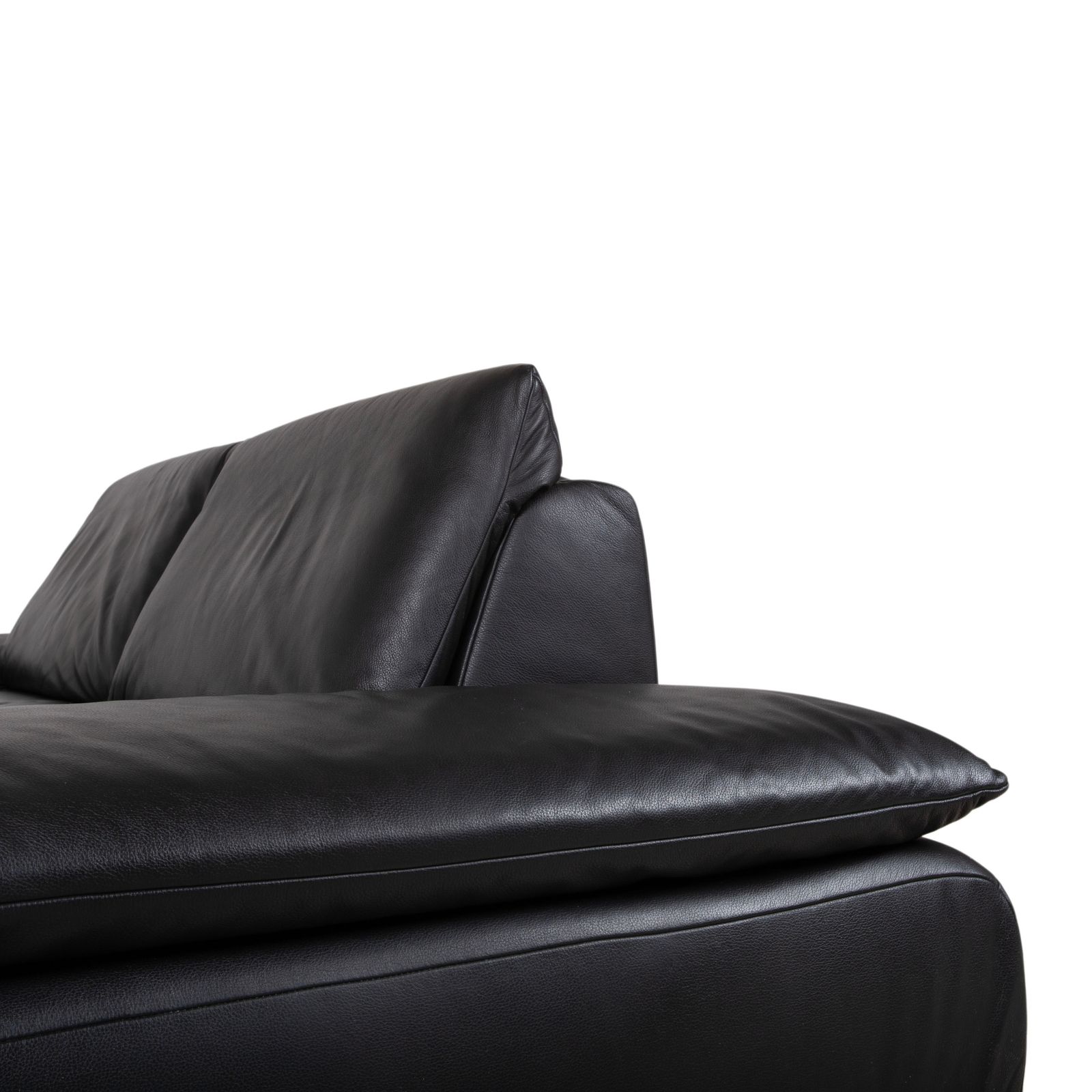 Koinor Volare Leather Three Seater Black Manual Function Sofa photo buy