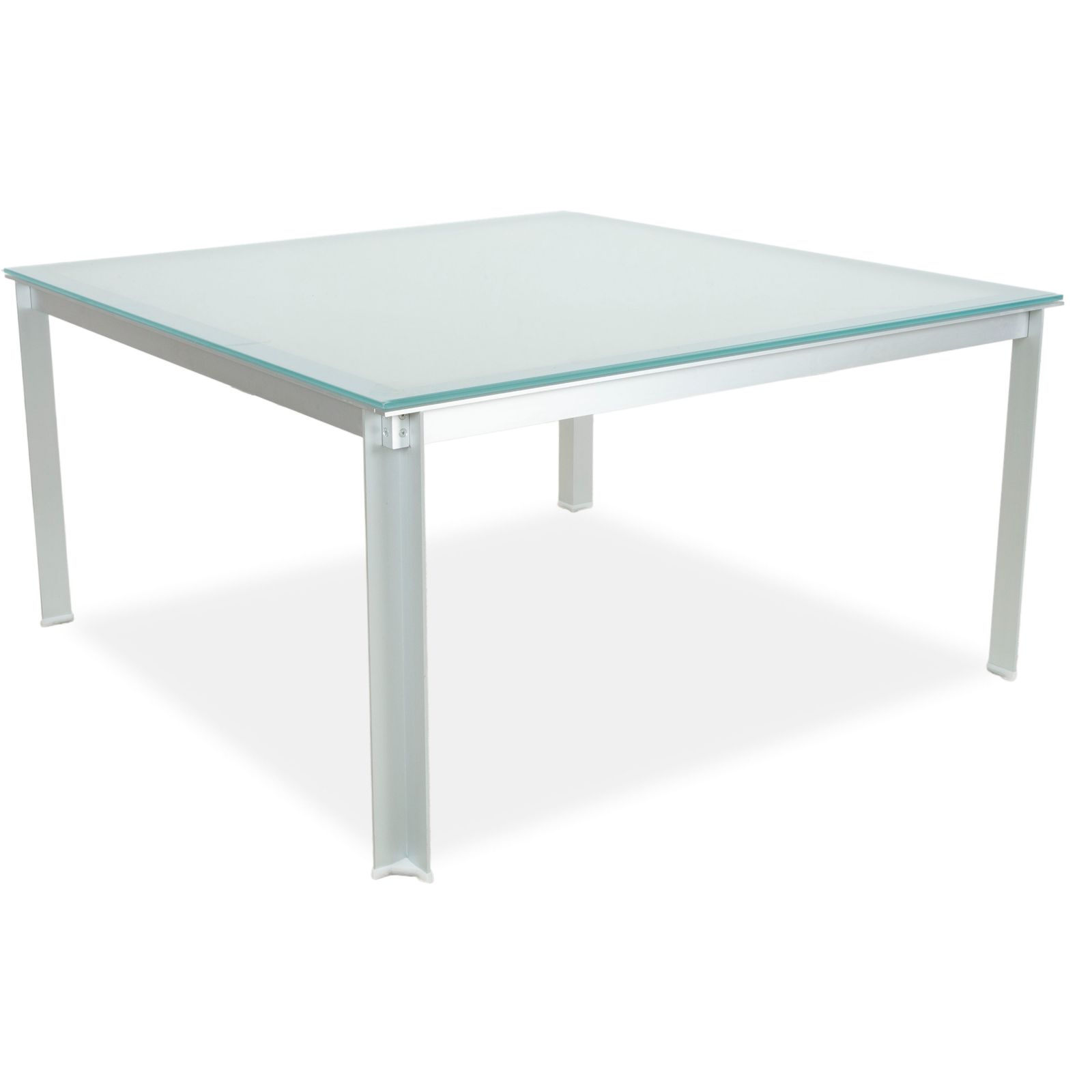 Table à manger B&B Italia Atavola en verre satiné argenté