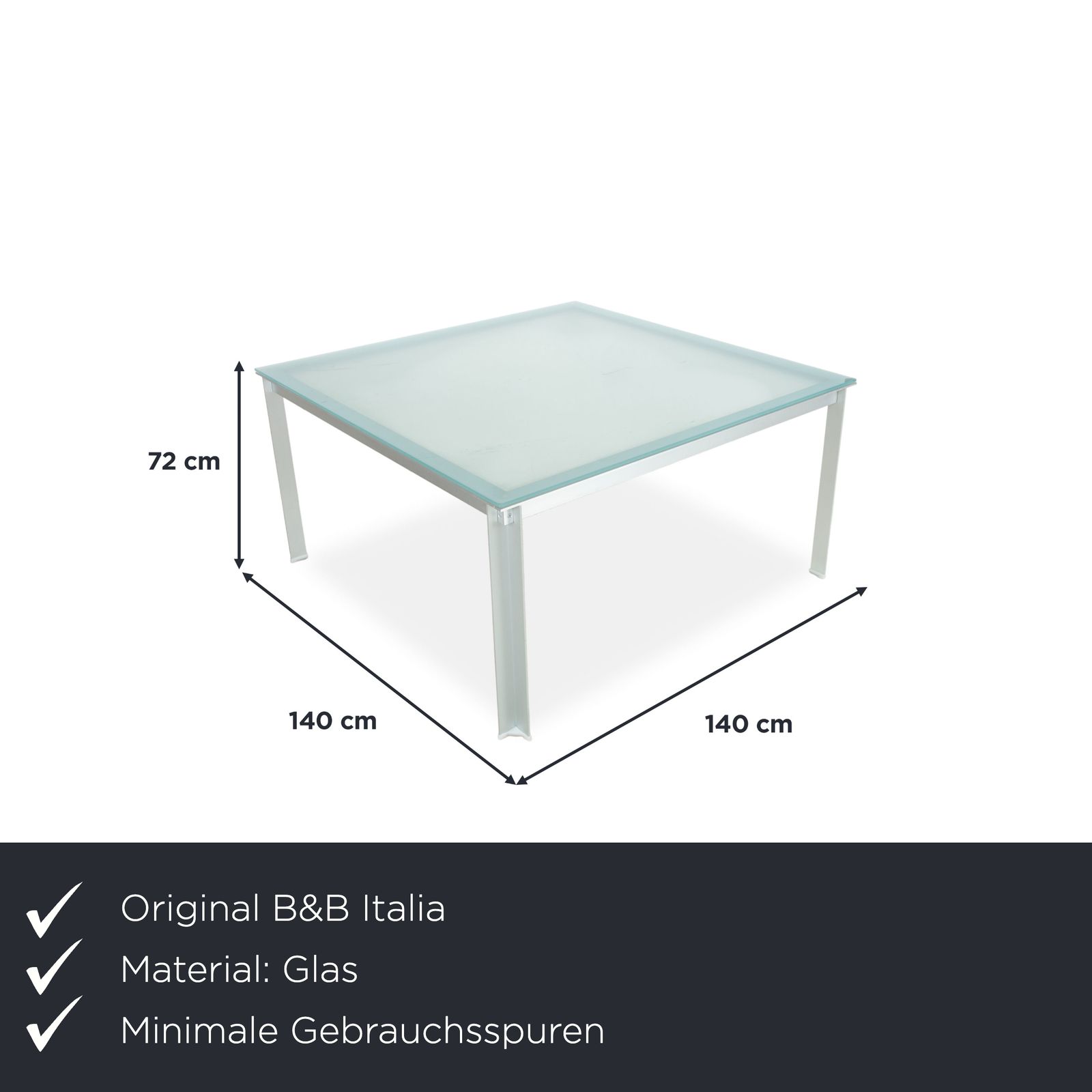 B&B Italia Atavola Glass Satin Dining Table Silver photo furniture