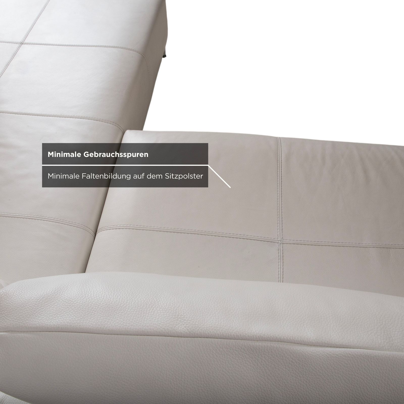 La Nuova Casa Granada Leather Corner Sofa Cream White photo vintage