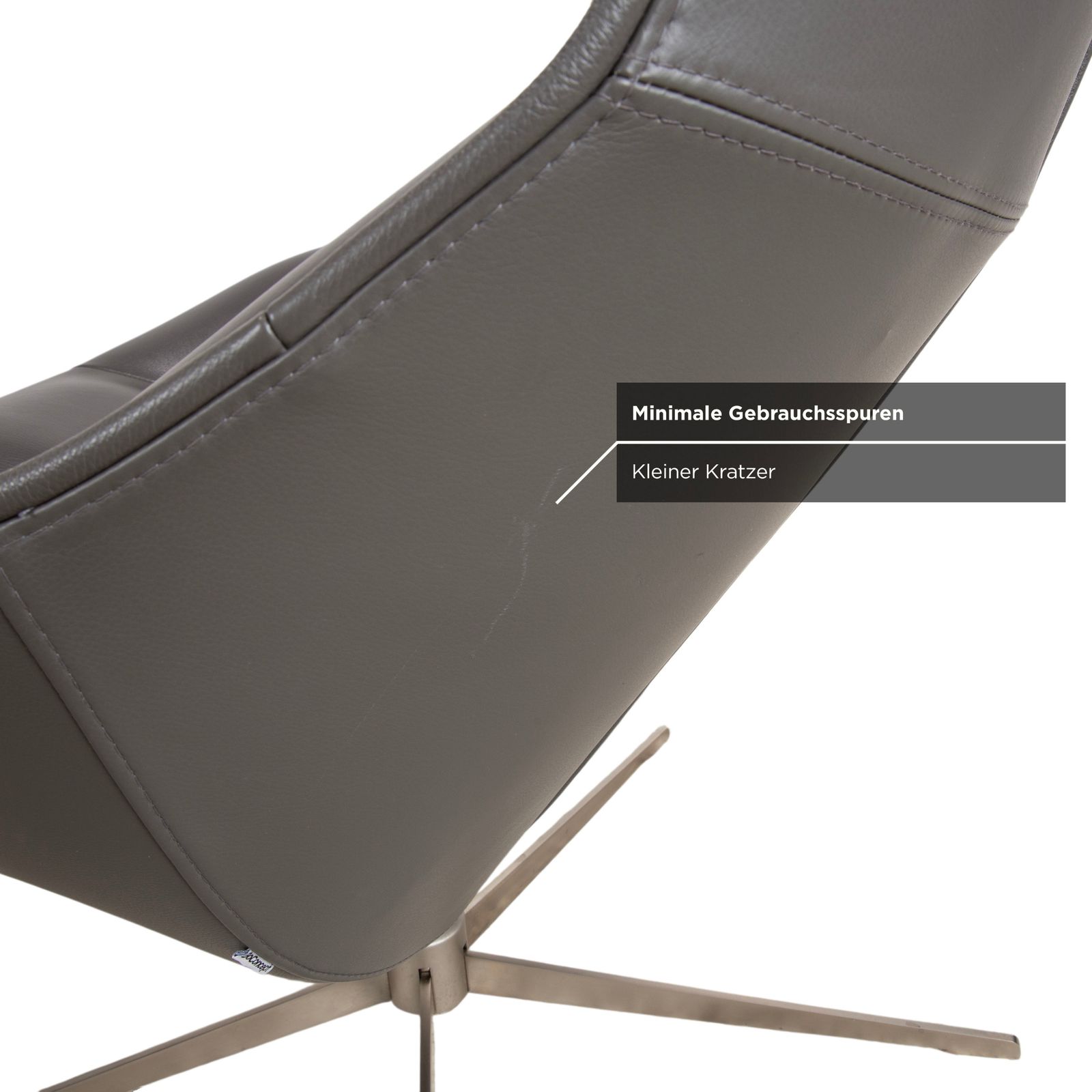 Boconcept Boston Leren Fauteuil Set Grijs Bruin Taupe Estoril Semi-Aniline Leer 0959 Manuele Draai- en Schommelfunctie photo buy
