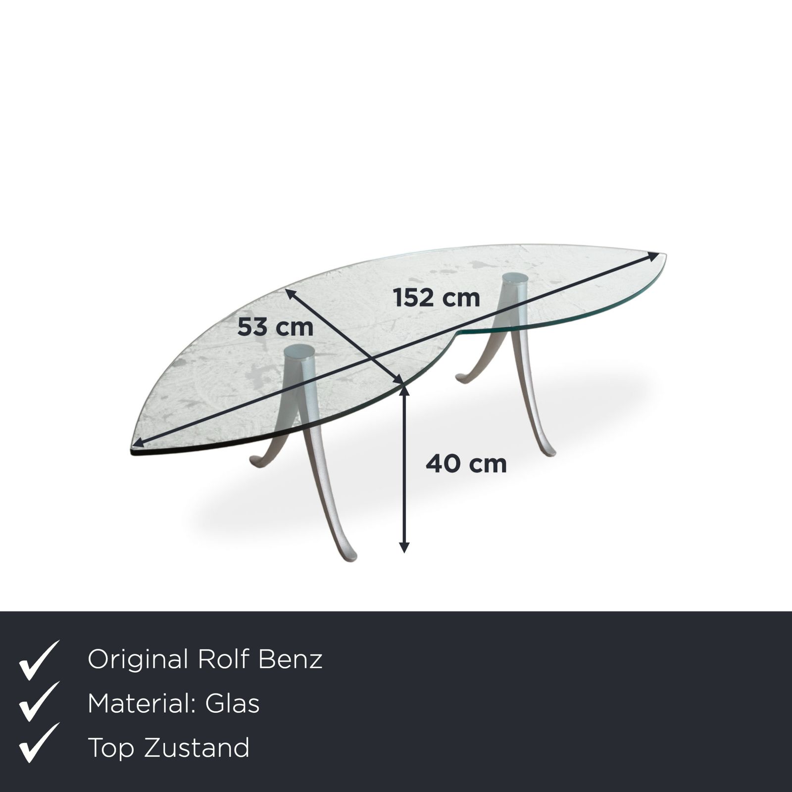 Rolf Benz 5021 Glass Coffee Table Aluminum Oval Round photo furniture