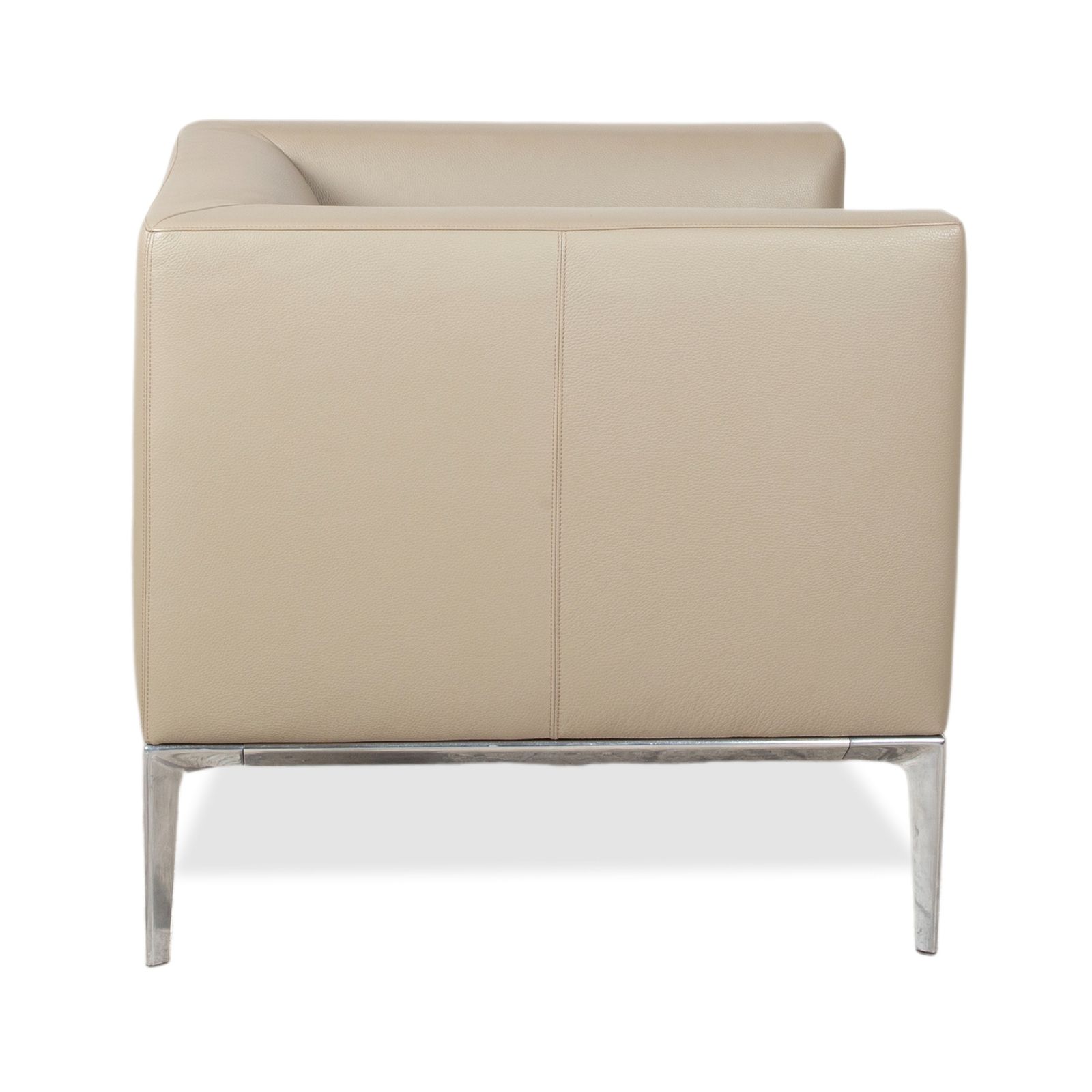 photo for sale Fauteuil Walter Knoll Jaan en cuir et chrome, crème beige