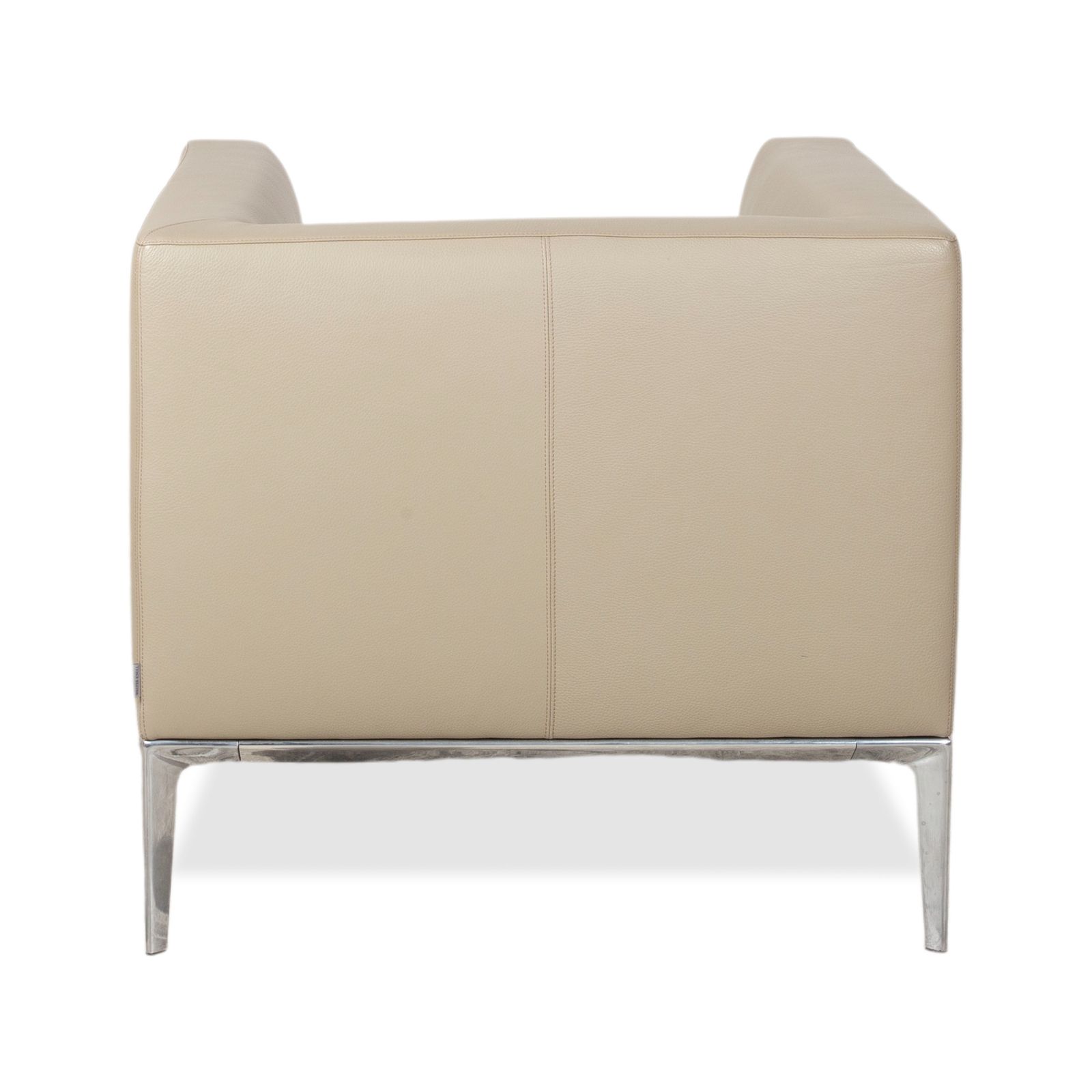 Mobilier Fauteuil Walter Knoll Jaan en cuir et chrome, crème beige photo