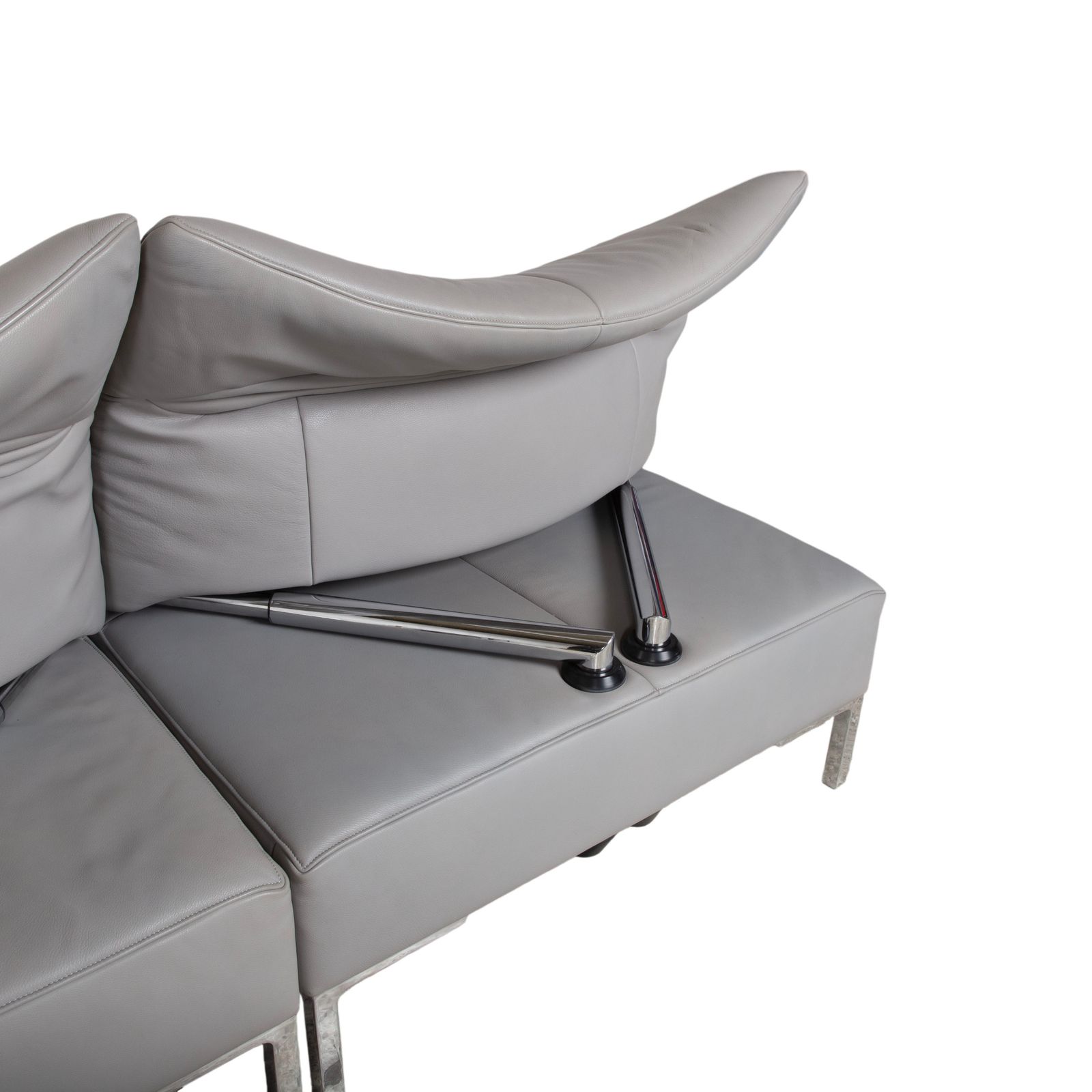 De Sede Ds 112 Leather Three Seater Grey Manual Function Sofa photo vintage