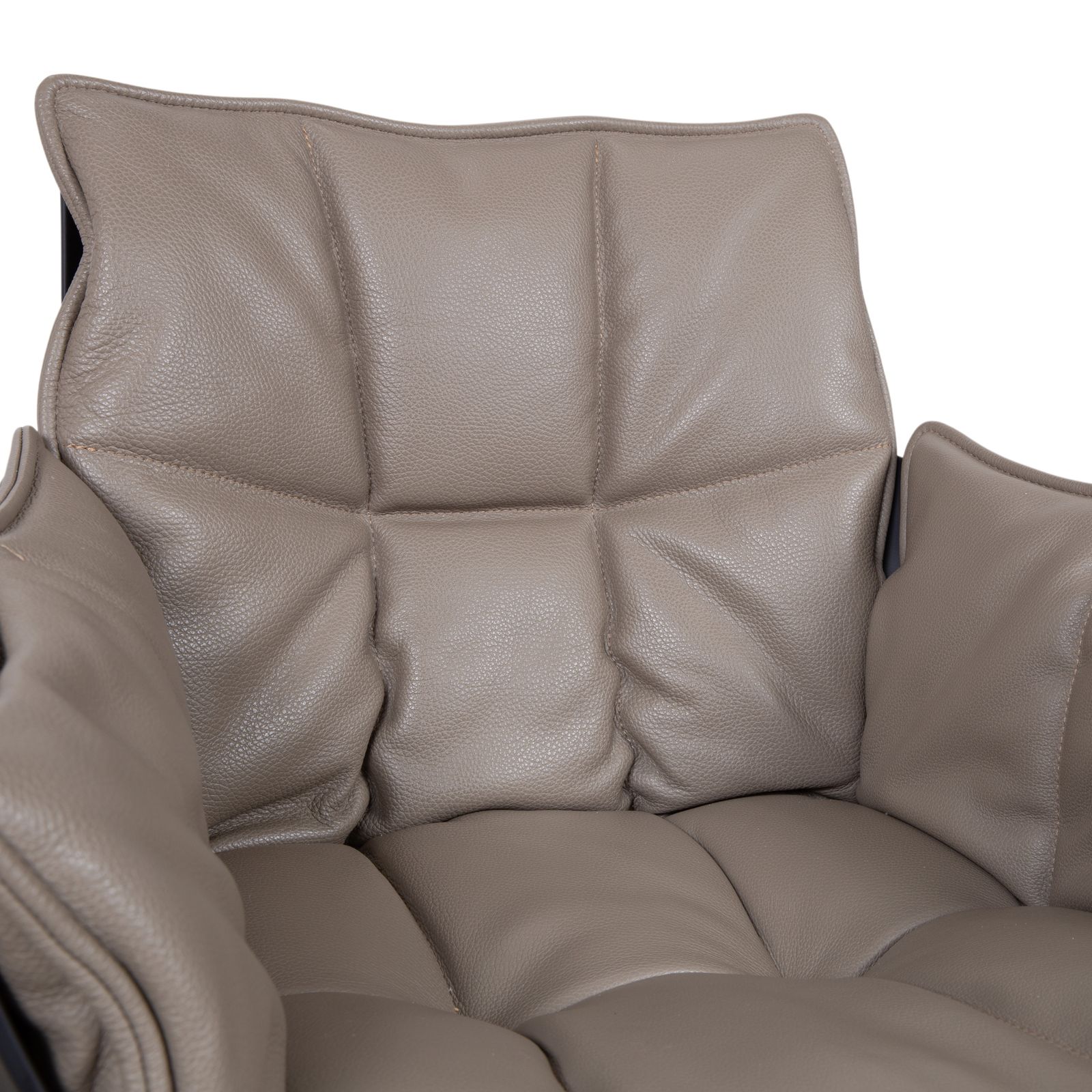 Set Of 4 B&B Italia Husk Leather Chairs, Brown, Taupe, And Beige photo vinterior