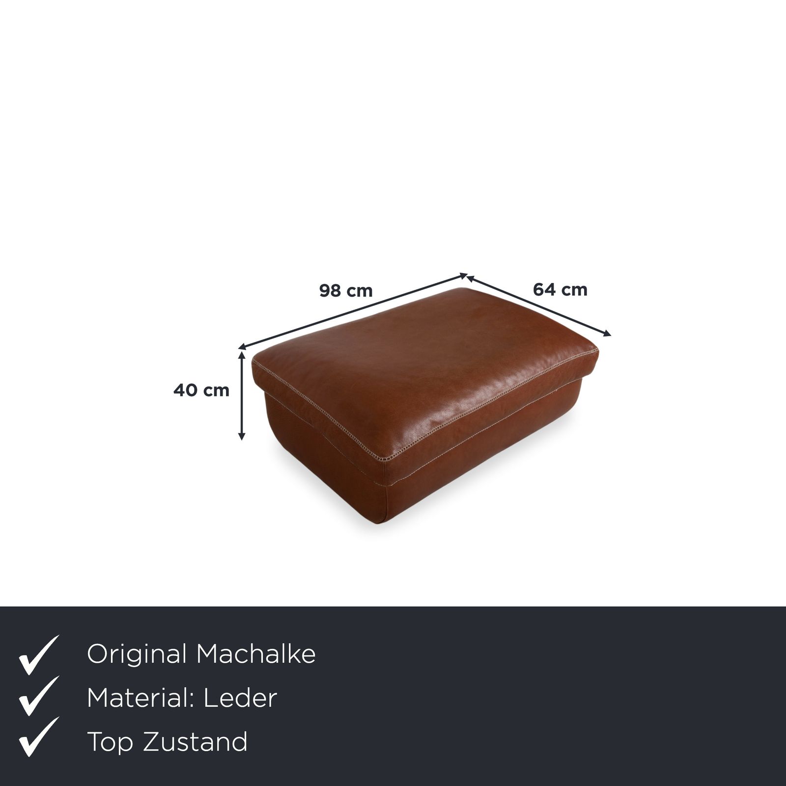 Machalke Valentino Leather Stool Brown Cognac photo furniture