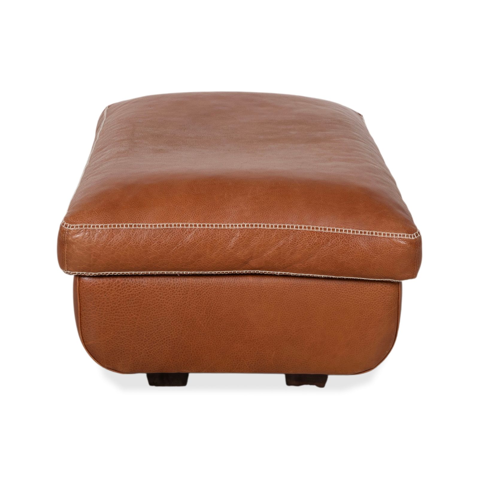 Tabouret Machalke Valentino en cuir brun cognac photo vintage
