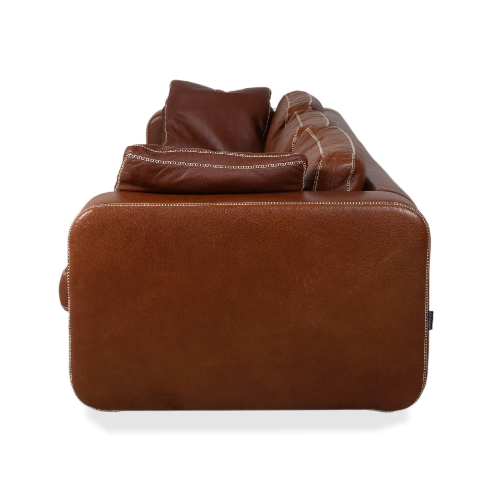Mobilier Canapé 3 places Machalke Valentino en cuir brun cognac photo