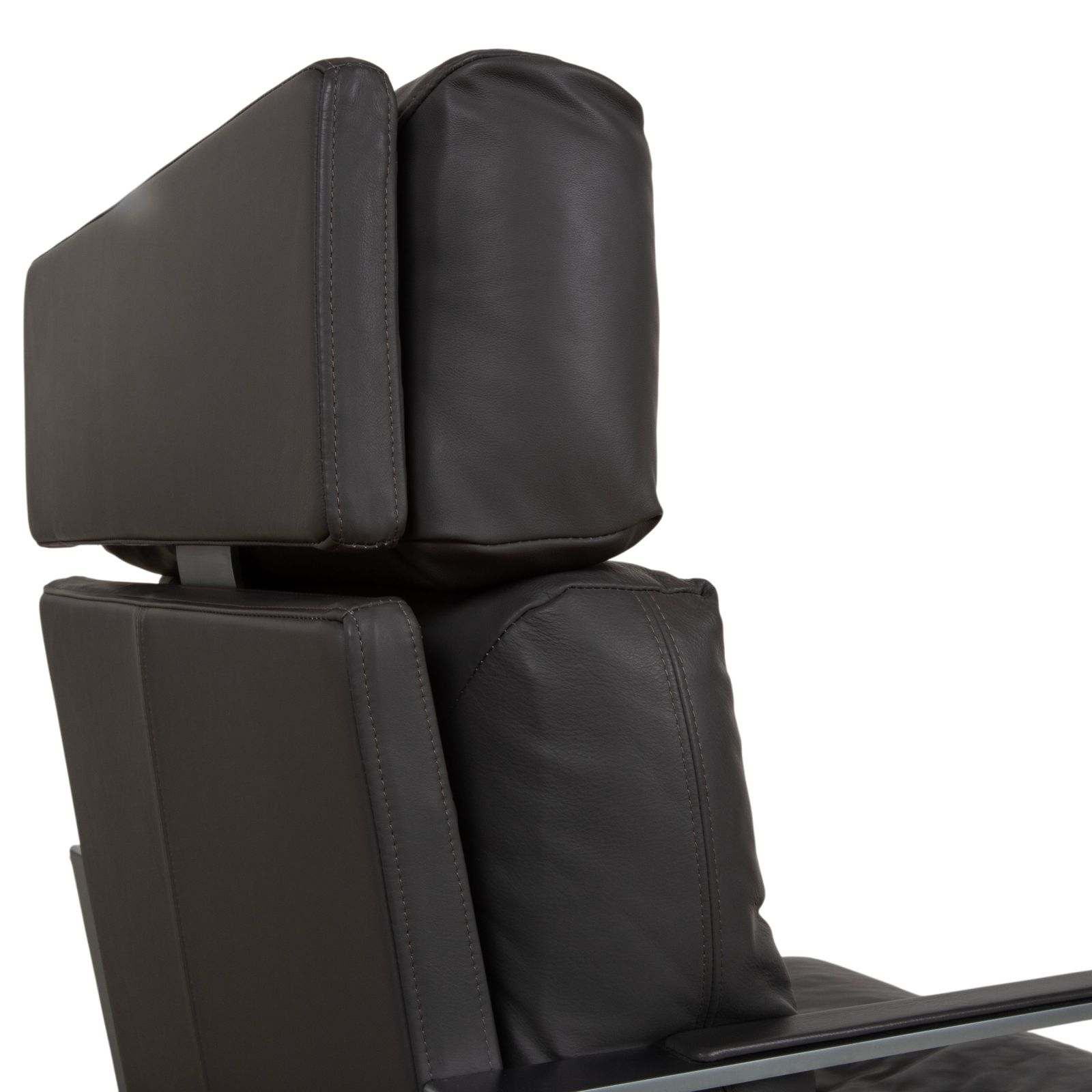 Ensemble de fauteuils Rolf Benz en cuir et métal, noir anthracite brun foncé photo vintage