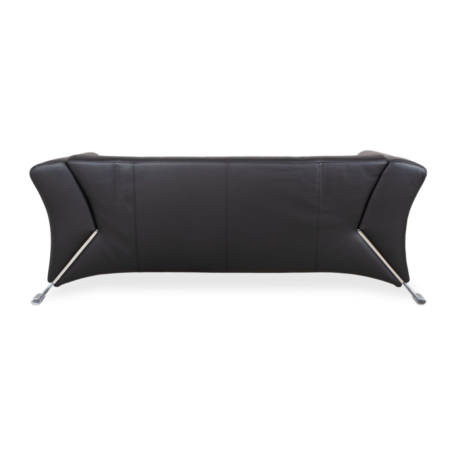 Mobilier Canapé 2 places Rolf Benz 322 en cuir noir et métal photo