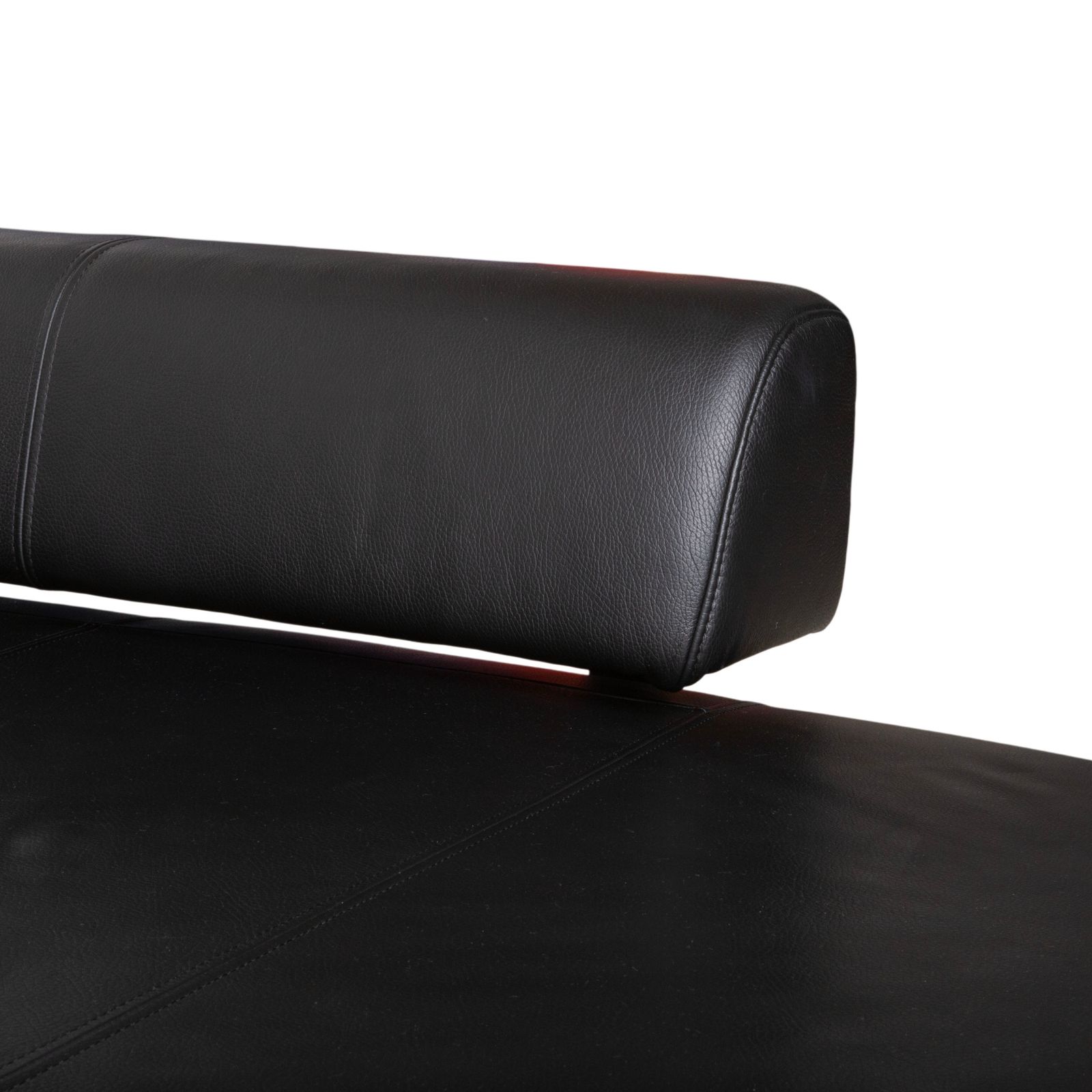 Ewald Schillig Brand Face Leather Corner Sofa Black Manual Function photo vinterior