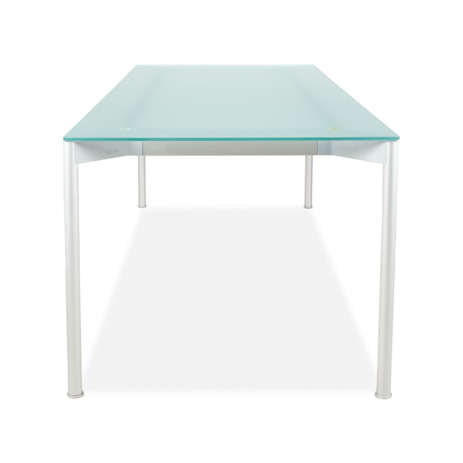 photo for sale Bureau Interlübke en verre et métal, laqué époxy, 210 x 90 cm