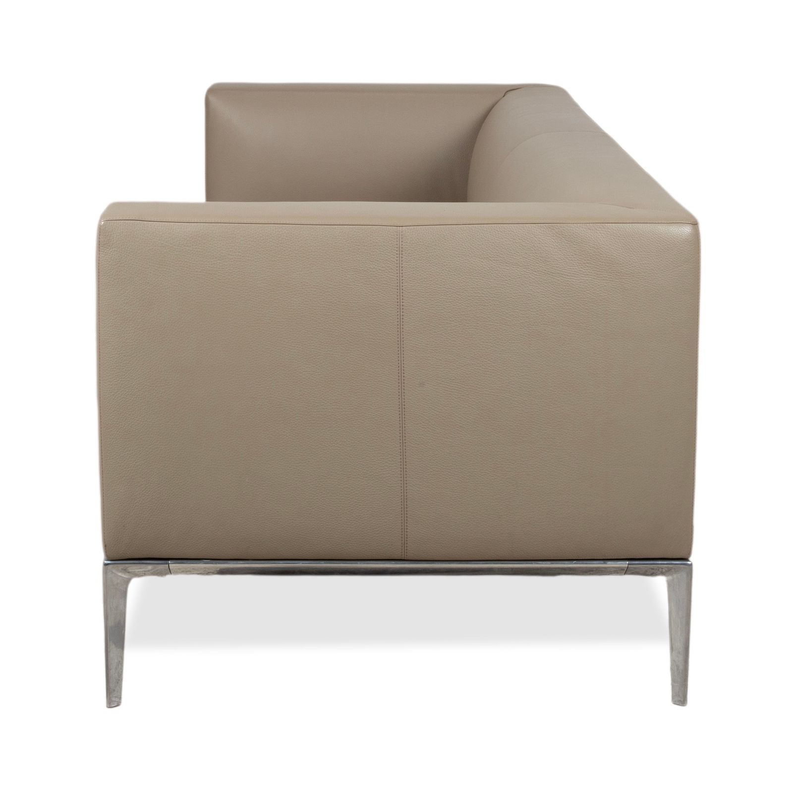 Mobilier Canapé 2 places Walter Knoll Jaan en cuir chromé, crème beige photo
