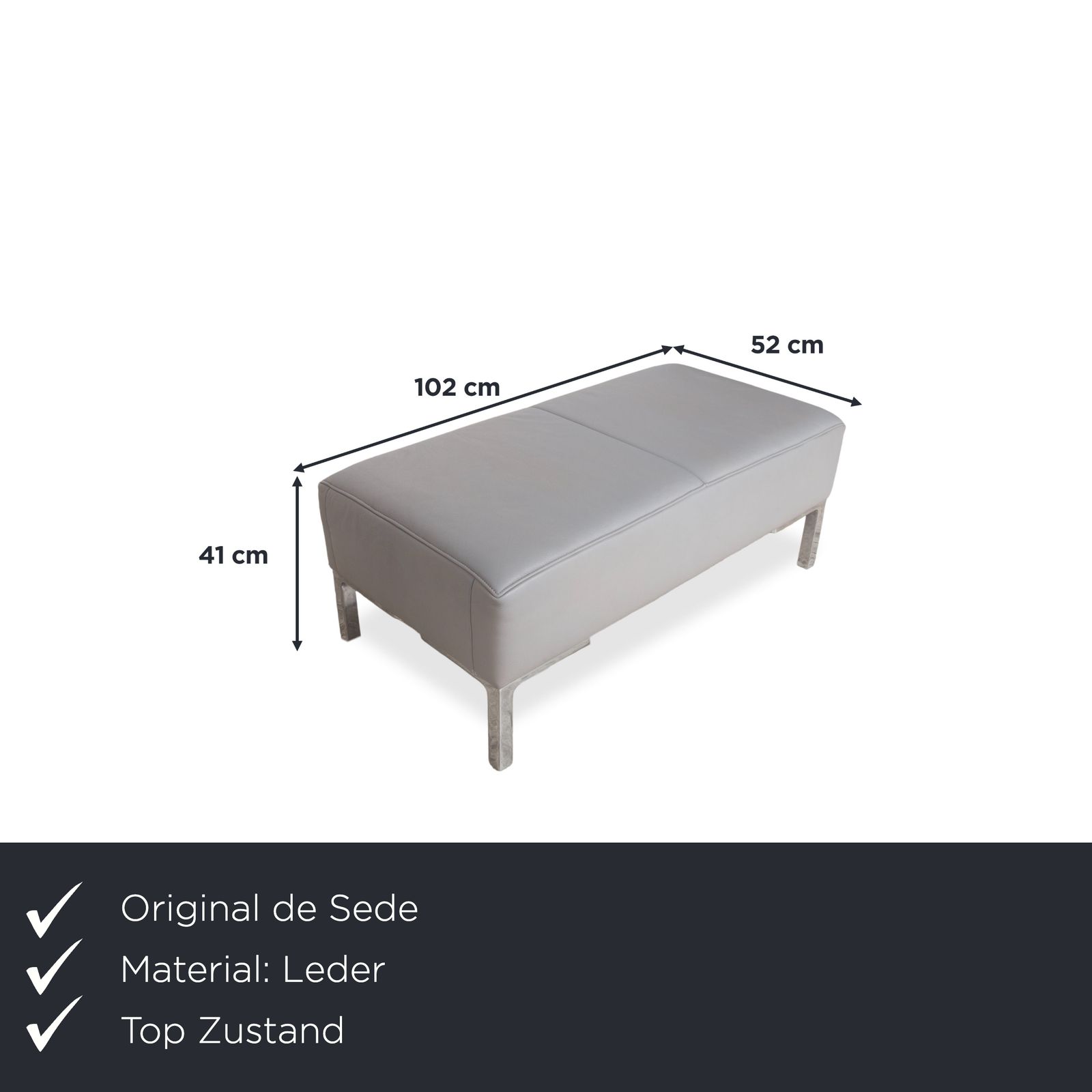 Tabouret de Sede DS 112 en cuir gris photo furniture