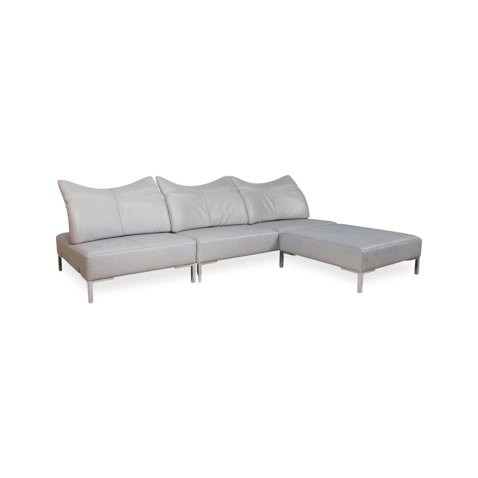 De Sede Ds 112 Leather Three Seater Couch And Ottoman Grey Manual Function