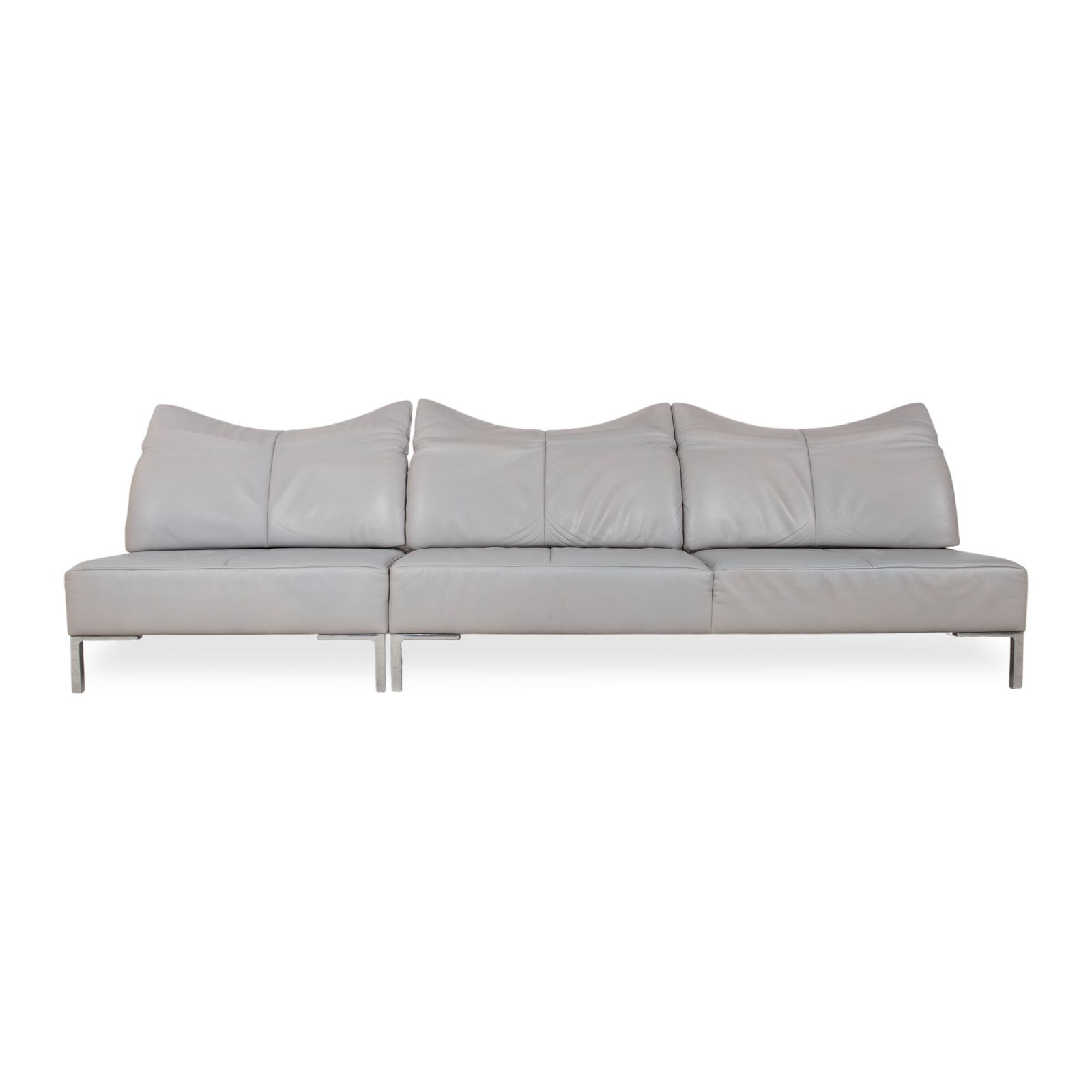 De Sede Ds 112 Leather Three Seater Couch And Ottoman Grey Manual Function photo 5364.0