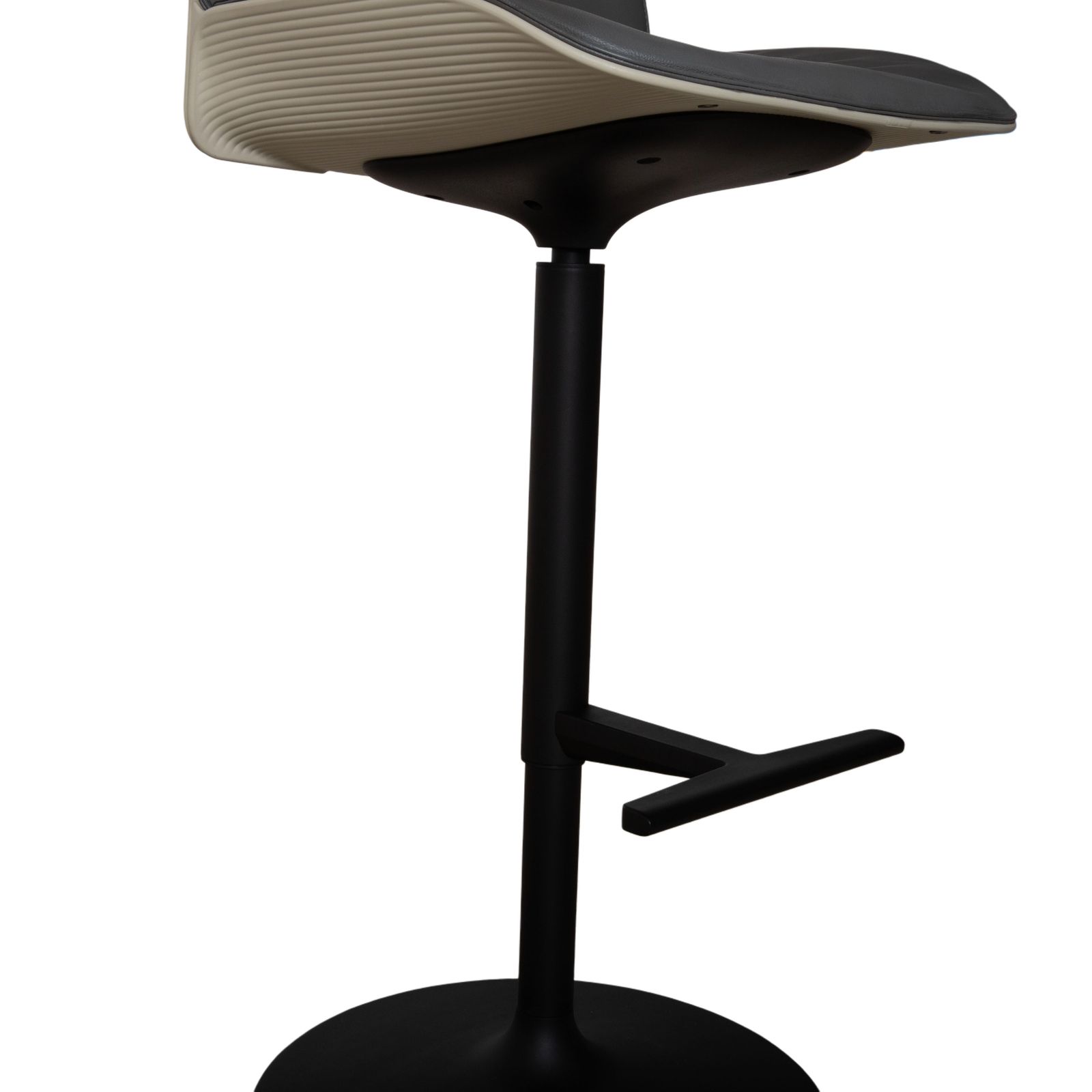 Lot de 8 tabourets de bar Andreu World Nuez en cuir gris, réglage manuel, par Patricia Urquiola photo Mobilier