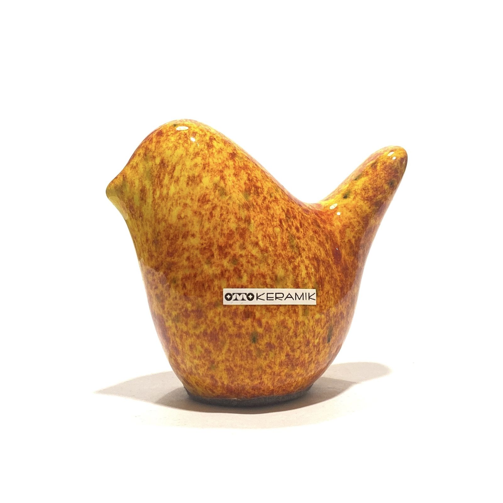 Otto Keramik vogel in Fire-glazuur, keramisch ornament in West German Pottery-stijl