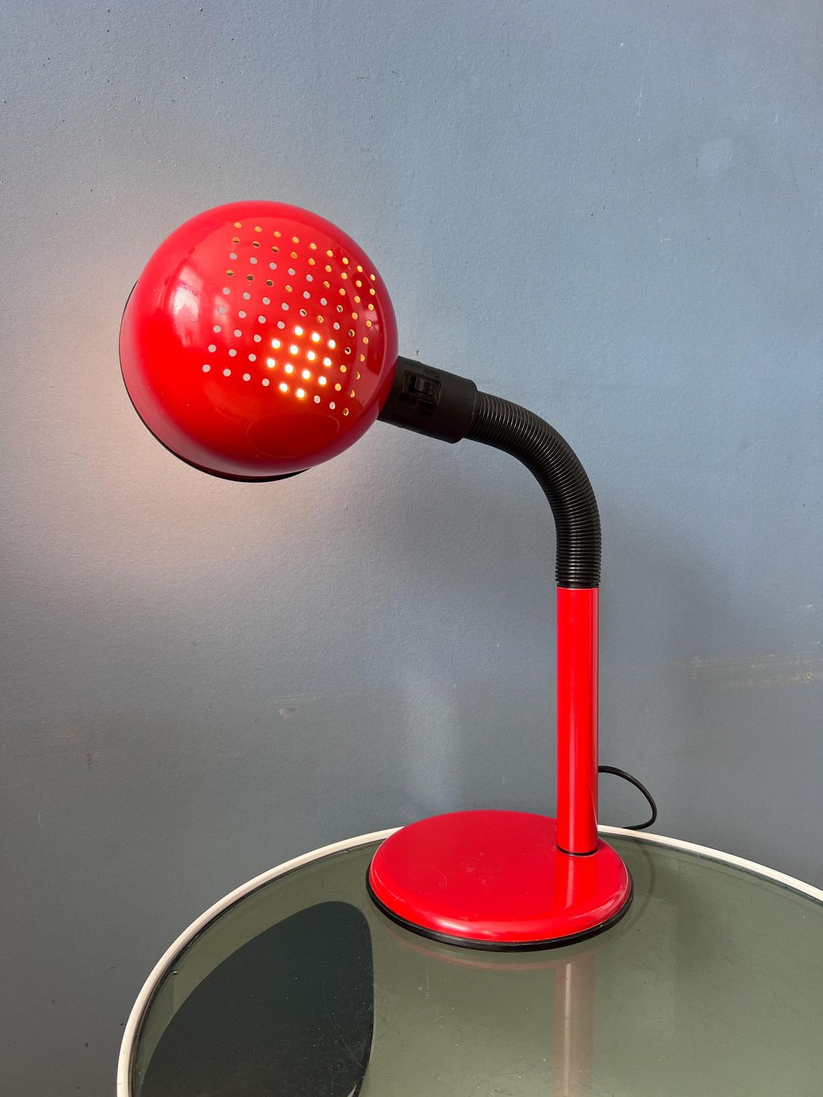 Mid-Century Flexibele Rode Space Age Tafellamp