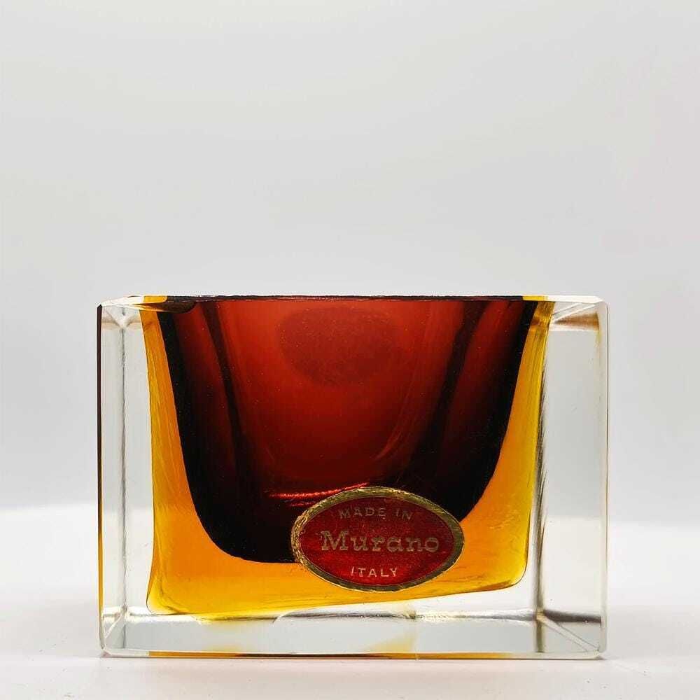 Vierkante asbak of opvangschaal in Murano-glas door Flavio Poli voor Seguso, jaren 1960. photo Woonaccessoires