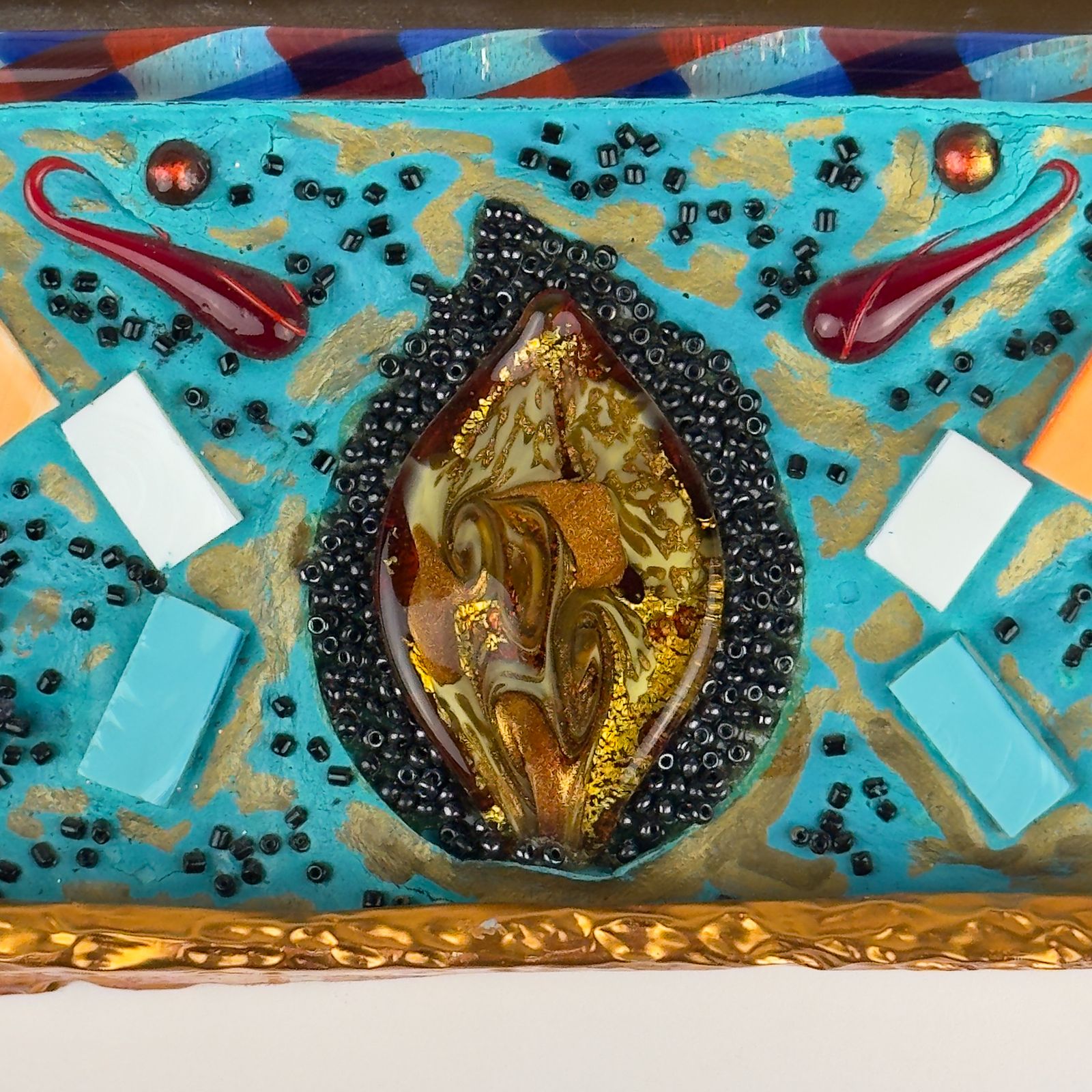 photo for sale Mid-Century Murano Glasmozaïekspiegel van Zane Luigina "Fantasy Glass", Italië, jaren 1990