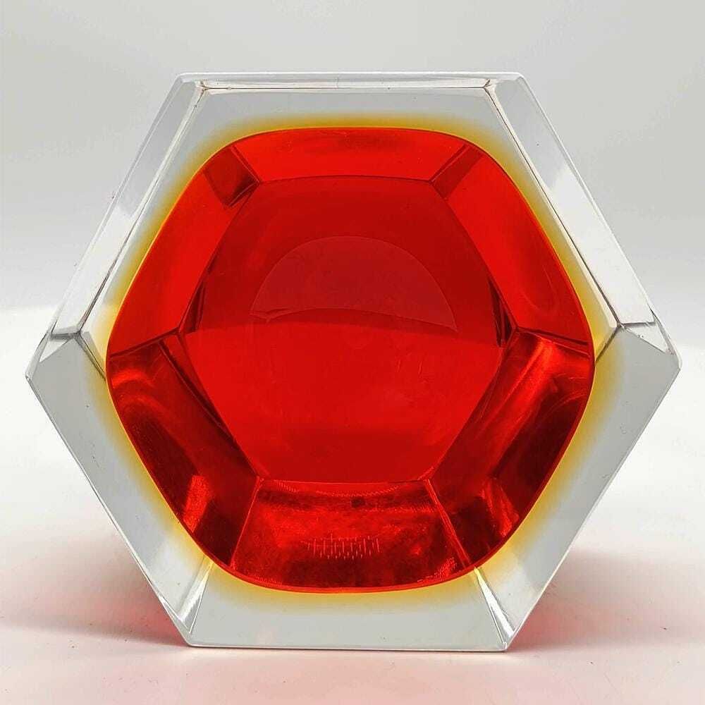 Cendrier hexagonal rare en verre de Murano, par Flavio Poli pour Seguso, années 1960. Fabriqué à Murano, Italie. photo buy