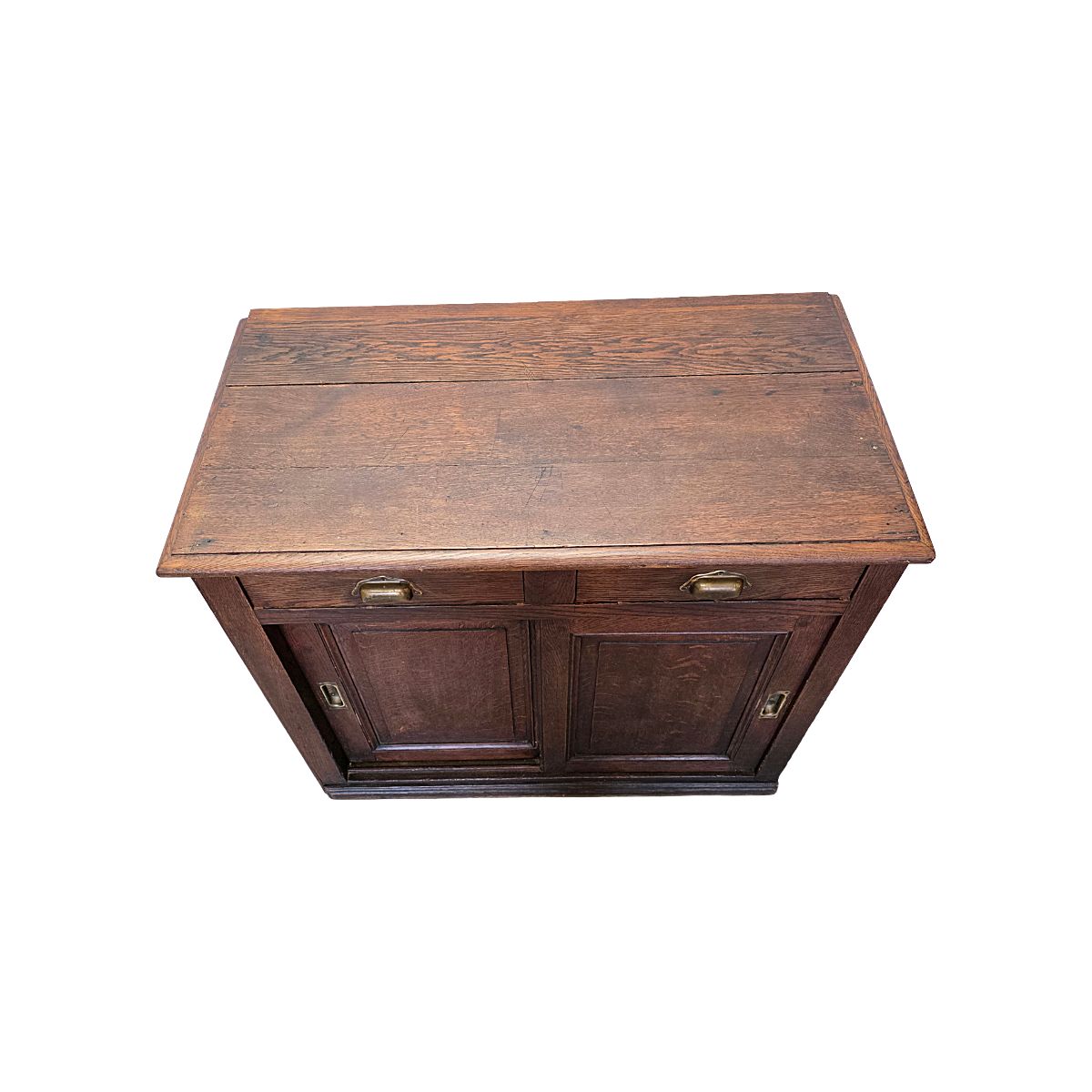 Antiek Frans eiken dressoir met schuifdeuren, 2e helft 1800s photo for sale