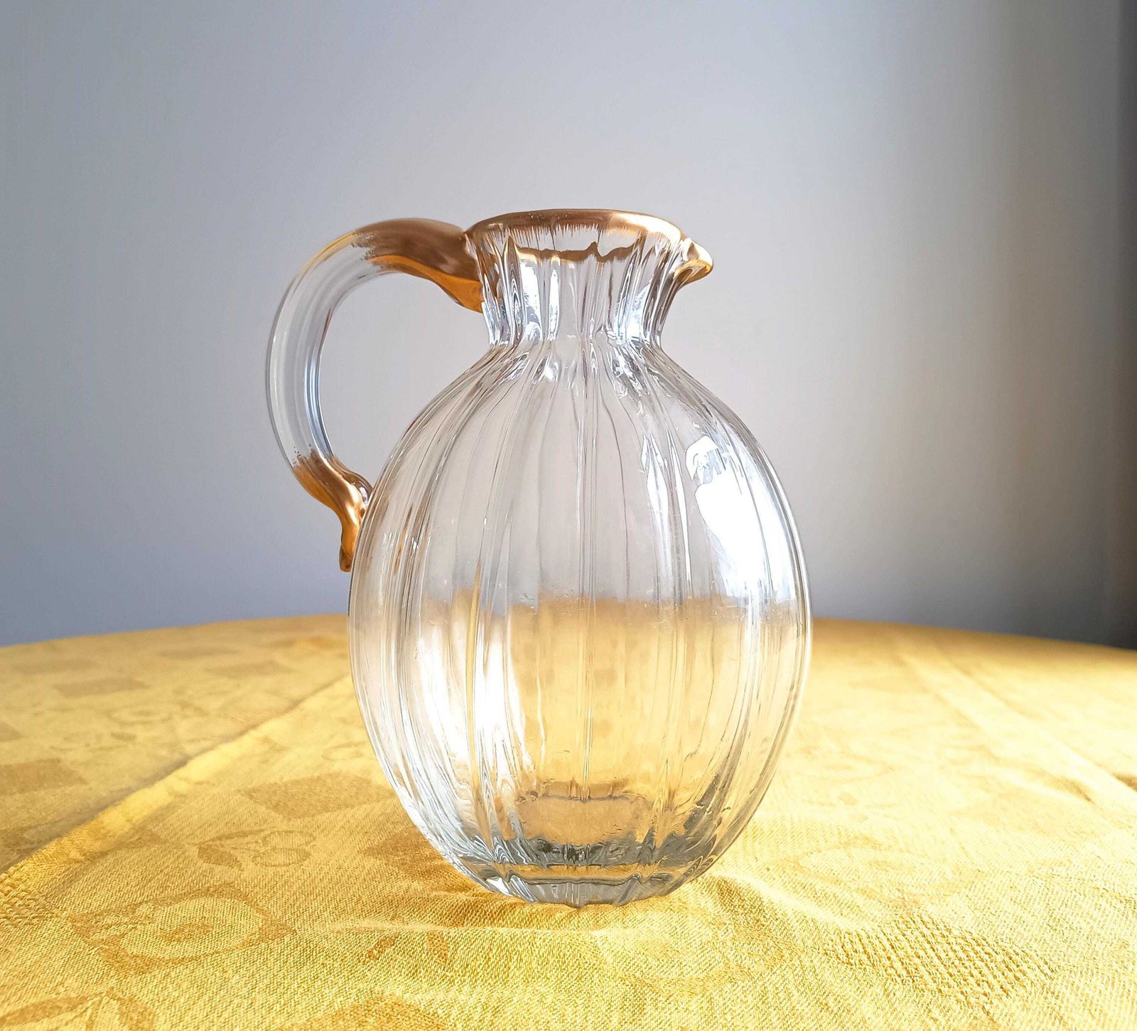 Antieke Daum Nancy Vergulde Waterkan, Art Nouveau Ducal Service, Lorreinkruis Gesigneerd