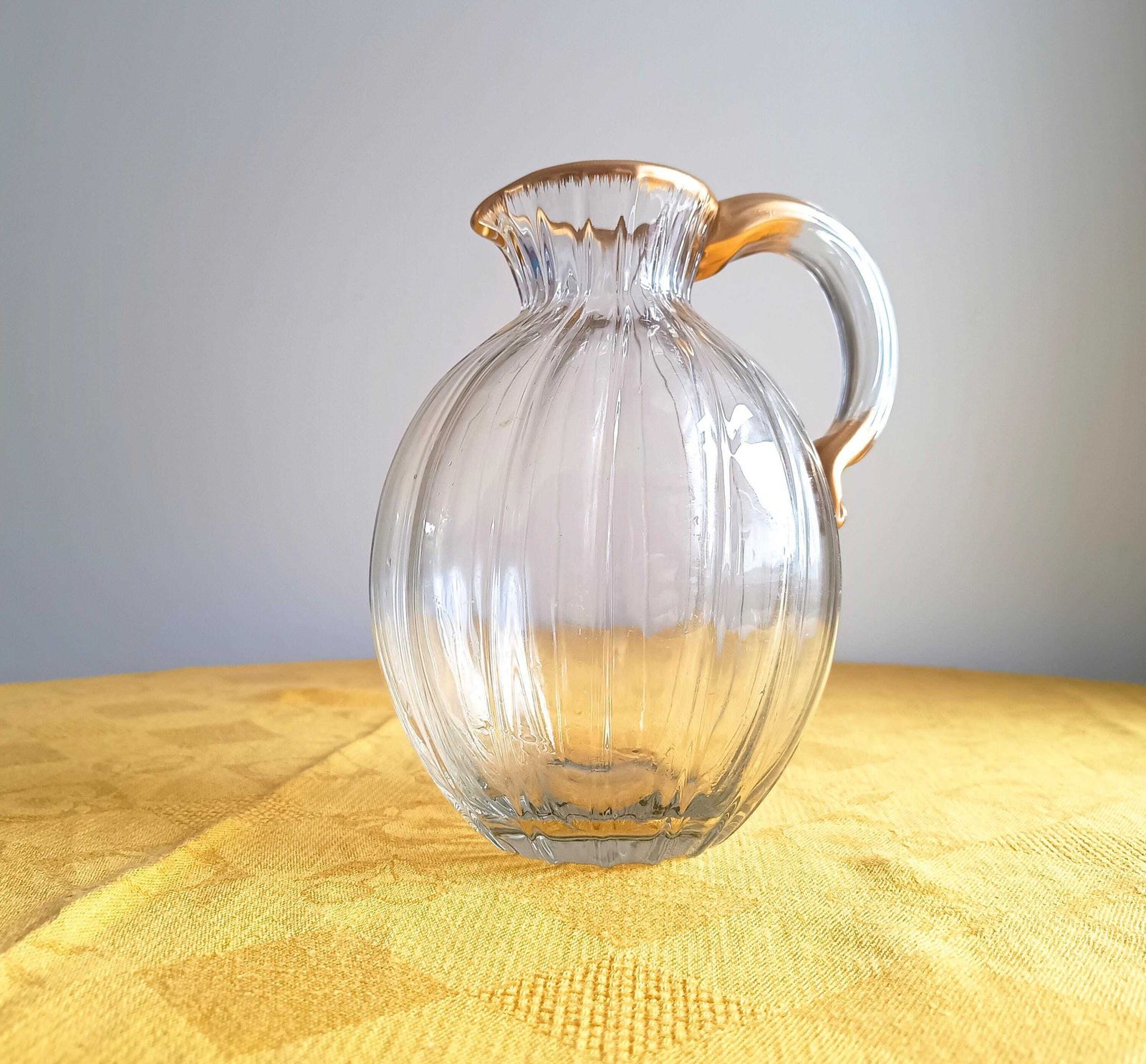 Antieke Daum Nancy Vergulde Waterkan, Art Nouveau Ducal Service, Lorreinkruis Gesigneerd photo Woonaccessoires