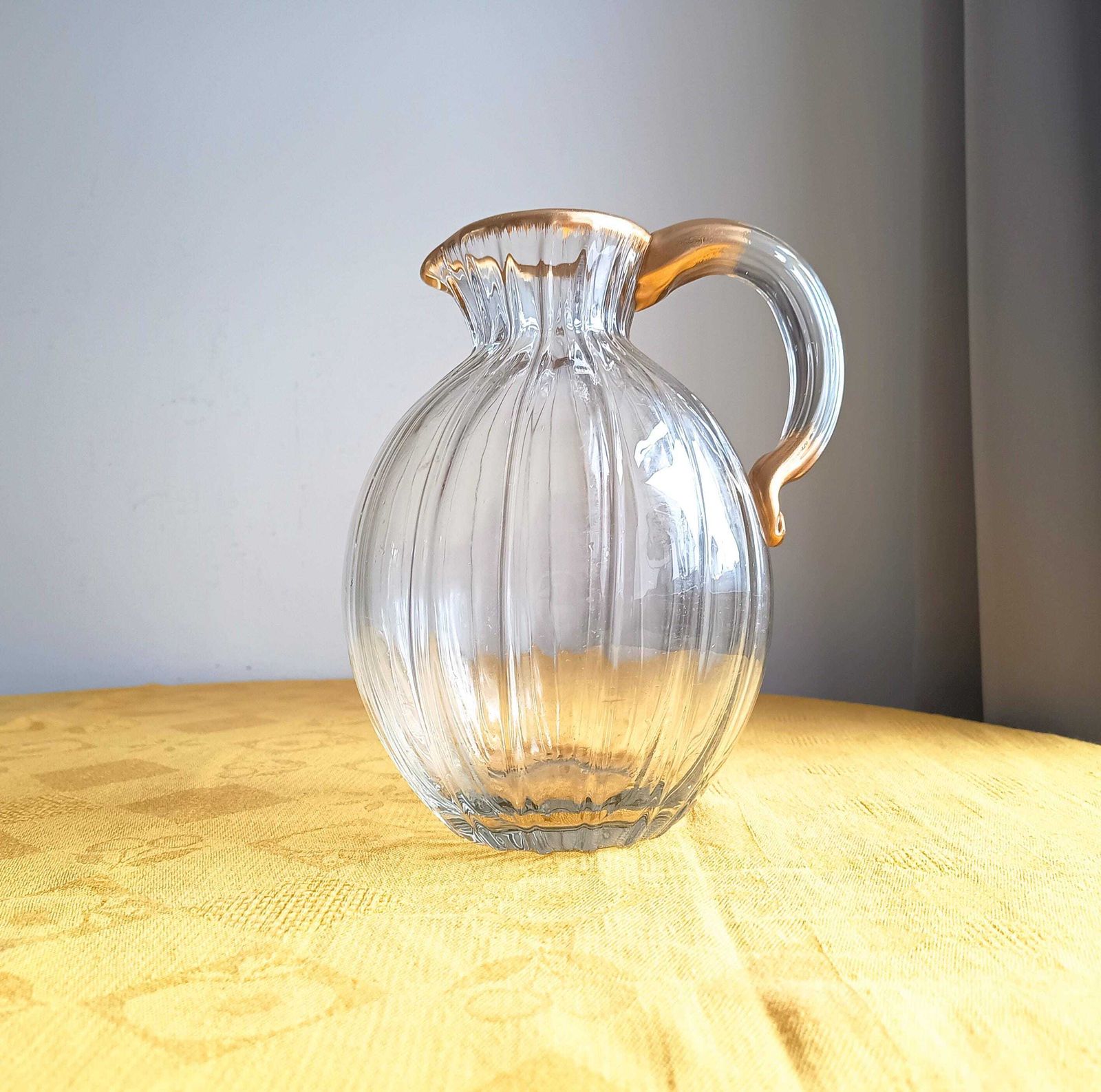 Antieke Daum Nancy Vergulde Waterkan, Art Nouveau Ducal Service, Lorreinkruis Gesigneerd photo 285.0