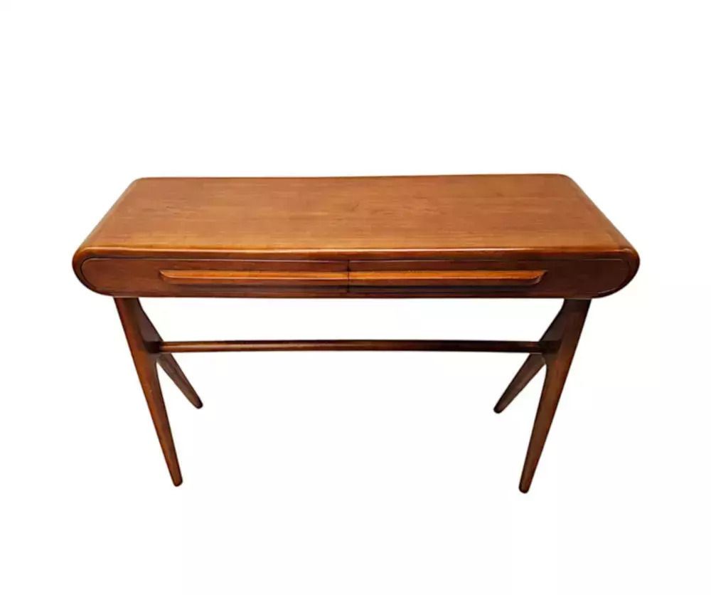 A Stunning Walnut Mid Century Danish Style Console Or Side Table photo for sale