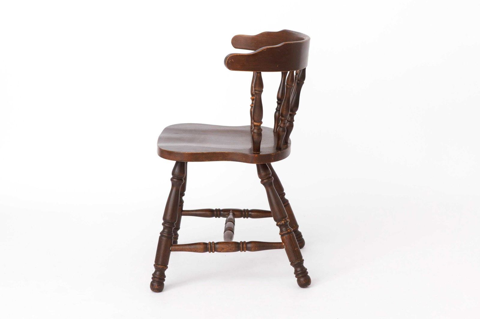 Vintage Western Style Wooden Chair, 1950s 1960s German Rustic Beechwood Dining Chair, Bonanza Style photo vinterior
