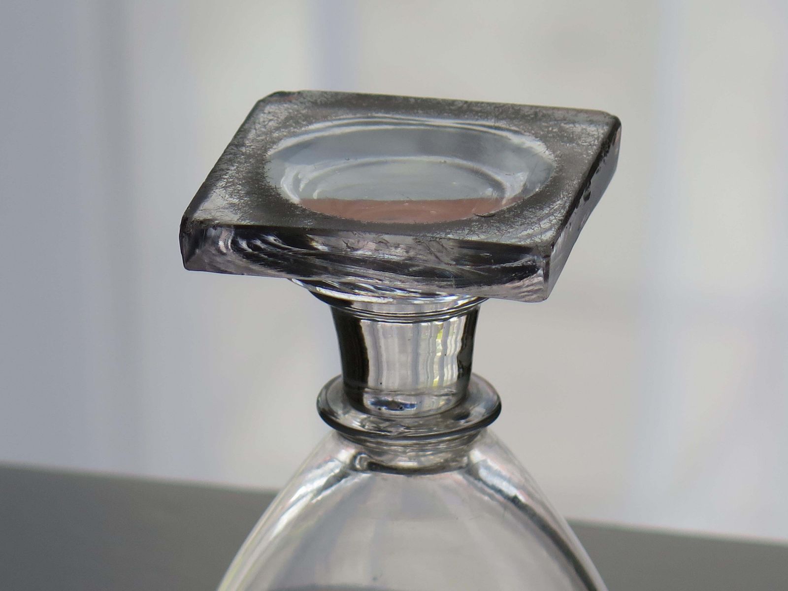 photo furniture Georgian Rummer Drinking Glass, Hand Blown Lead Glass, Square Foot, 1790.