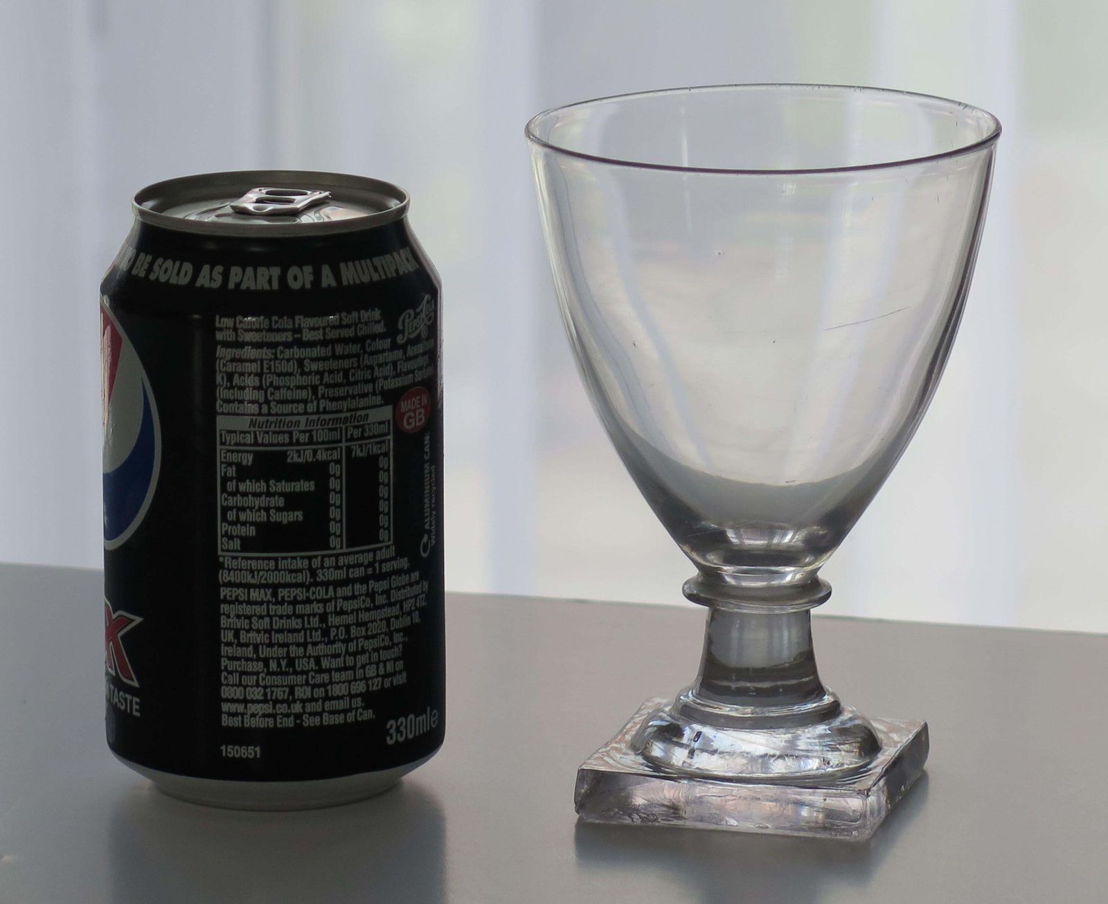 Home Decor Georgian Rummer Drinking Glass, Hand Blown Lead Glass, Square Foot, 1790. photo