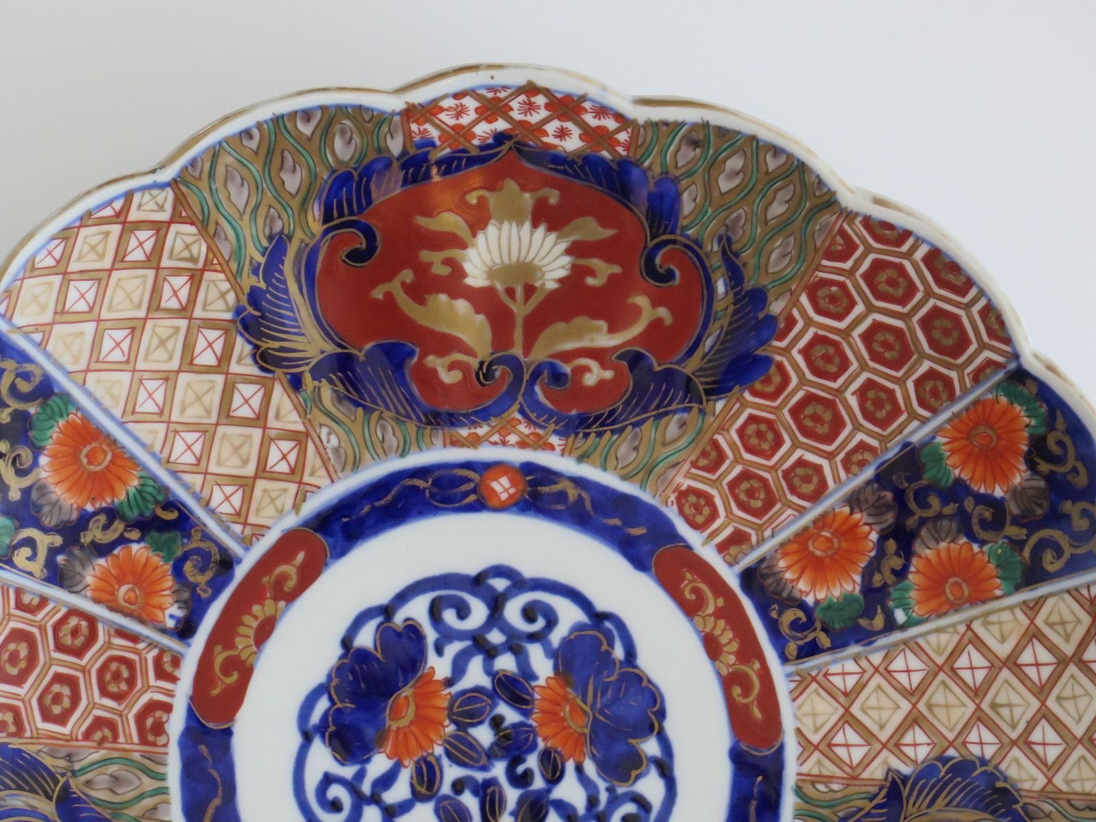Hand Painted Charger Plate, Porcelain, Imari Design, Japanese 19th Century Meiji Period. photo for sale