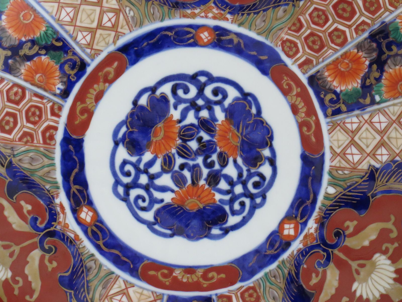 Hand Painted Charger Plate, Porcelain, Imari Design, Japanese 19th Century Meiji Period. photo buy