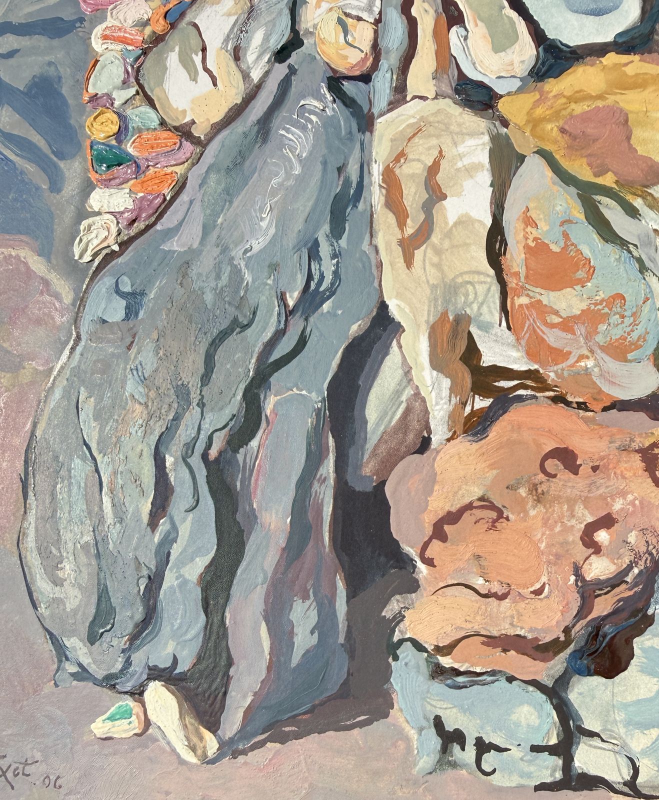 Antoni Pitxot Spanish Surrealist Metamorphic Figures, Cadaqués Costa Brava Oil Painting 2006 photo Art