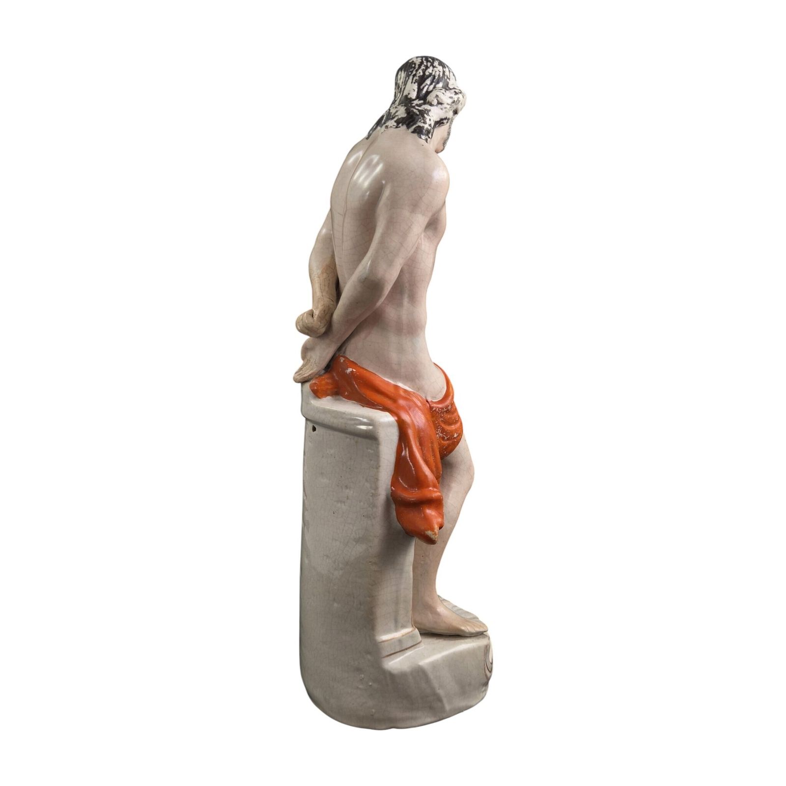 Large Victorian Staffordshire Christ Figure In Earthenware, C.1860 photo furniture