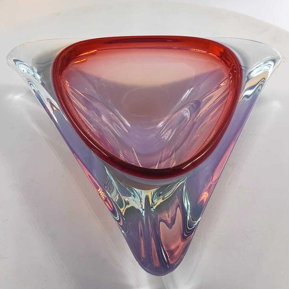 Décoration Grand cendrier Murano années 1960, par Flavio Poli pour Seguso, Italie, 26 cm photo