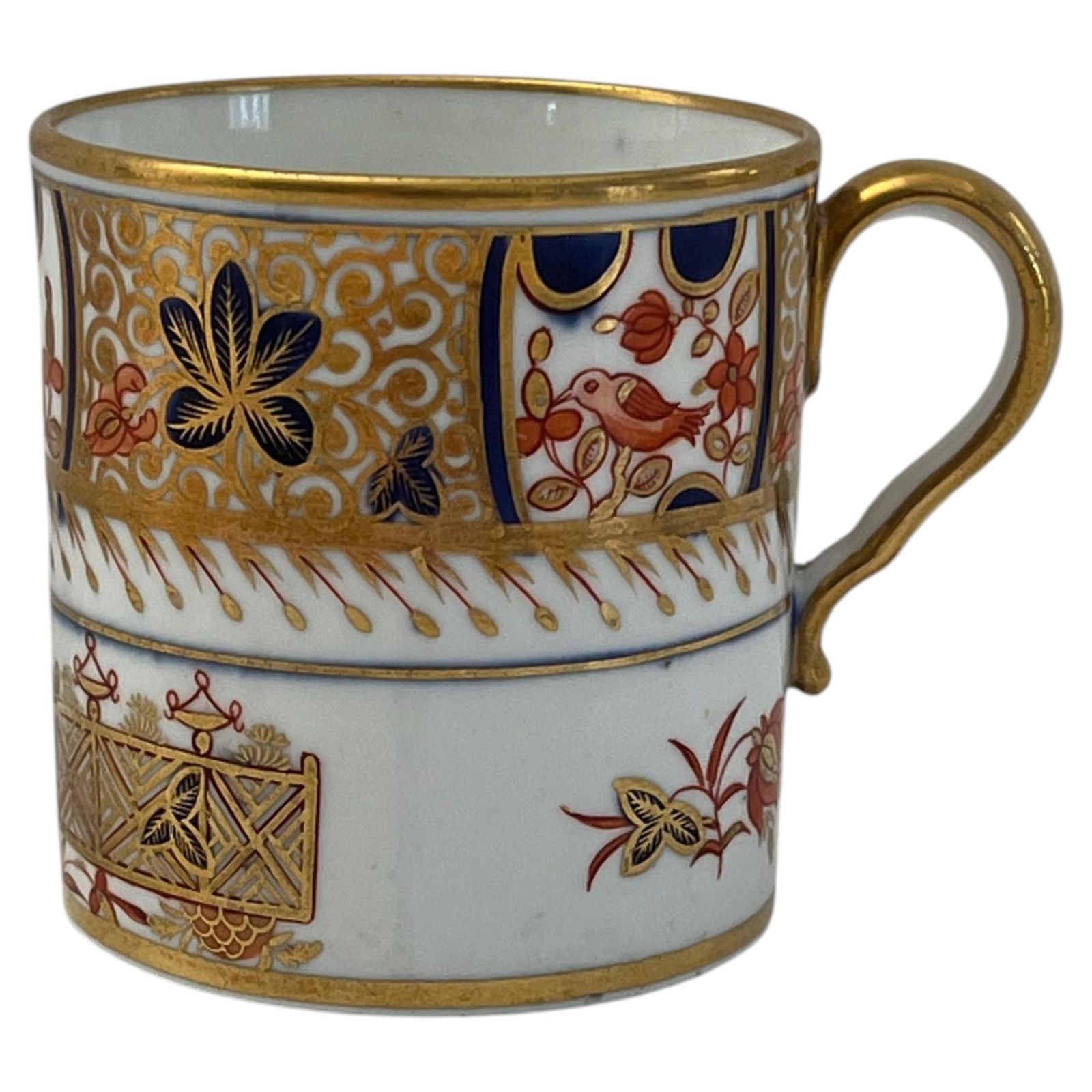 Spode Porseleinen Koffiekopje, Fijn Handgeschilderd en Verguld Patroon 1495, ca. 1810