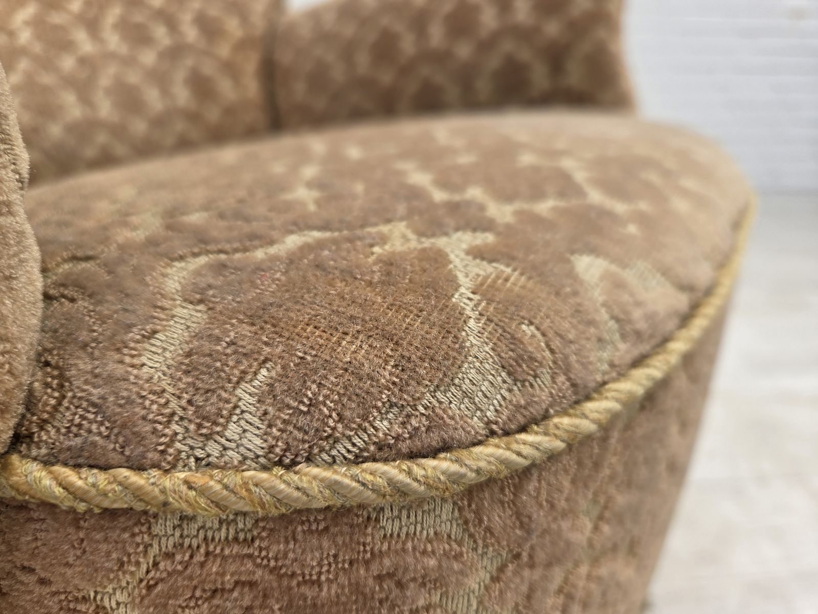 1960s, Danish Armchair, Furniture Velour, Beech Wood. photo 1180.0