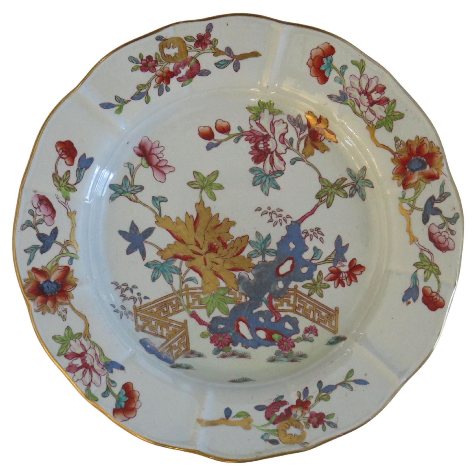 Mason's Ironstone Desert Plate, handgeschilderd, ca. 1818