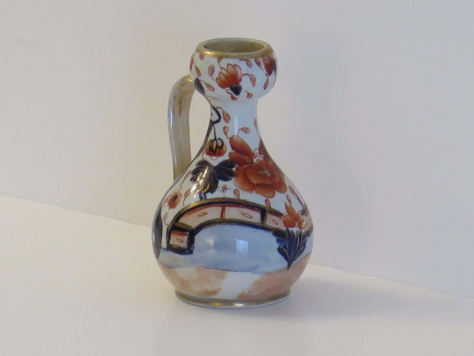 photo furniture Mason's Ironstone Jug, Rare Shape, Hand Painted Japan Pattern, Circa 1813 1820