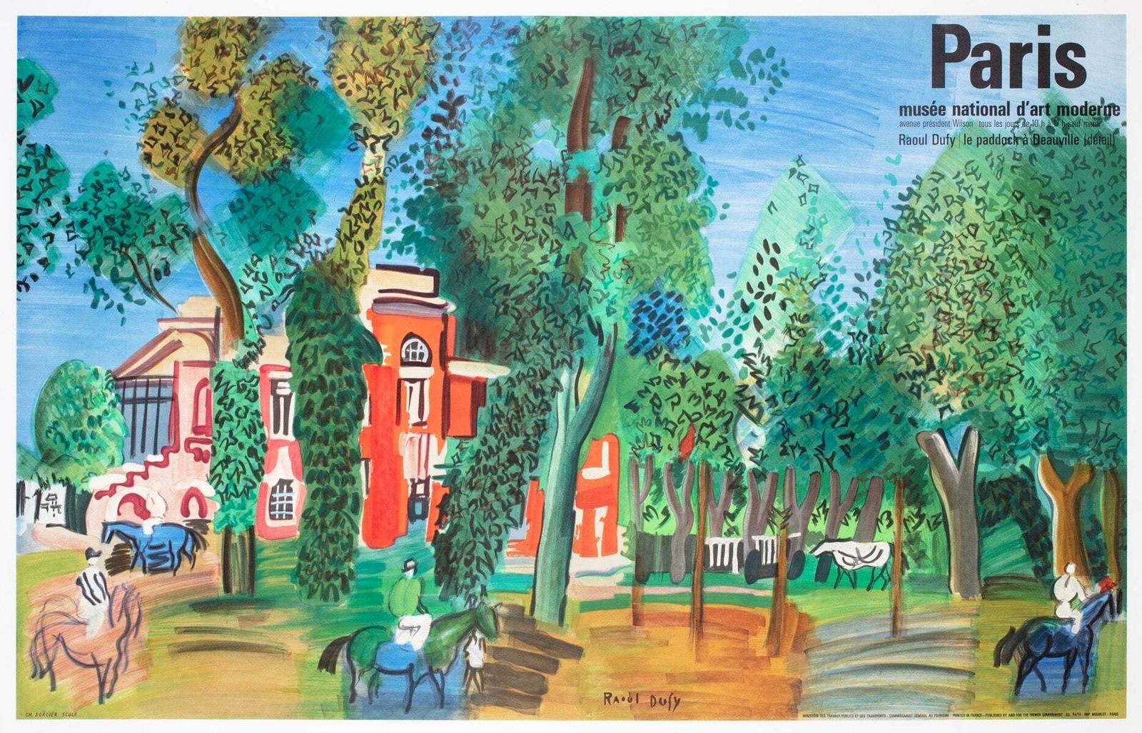 Paris Musée Dart Moderne 1964 Poster, Raoul Dufy.